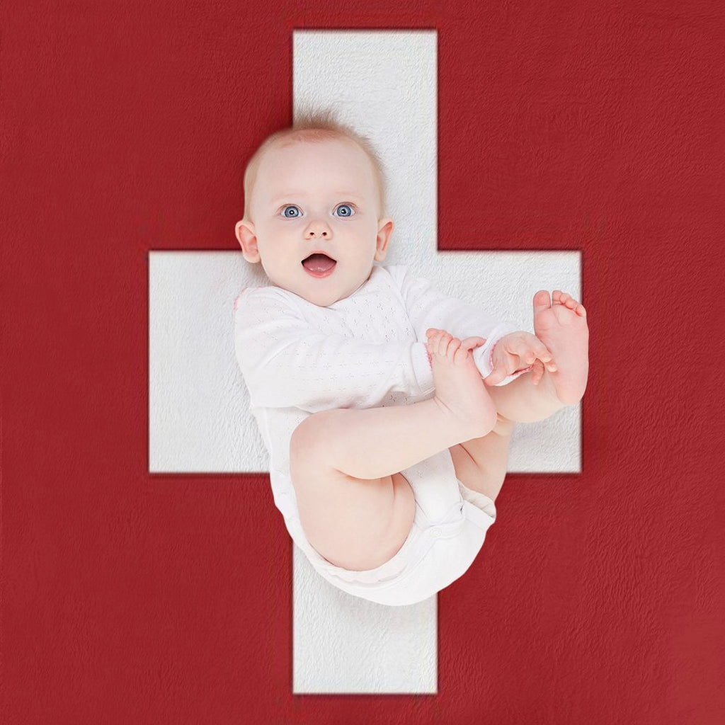 Swiss Cross Red Lightweight Throw Blanket