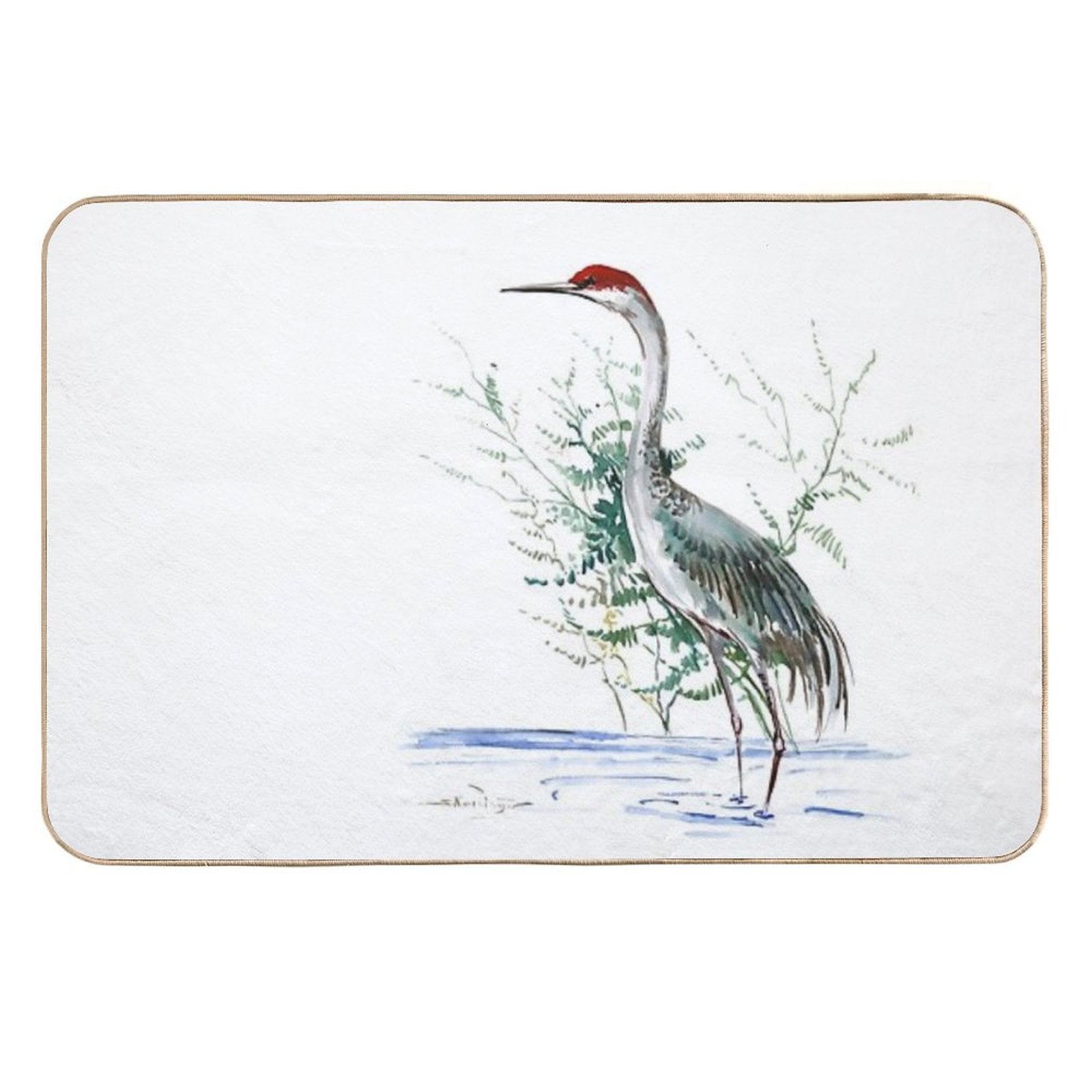 Sandhill Crane  Dirt-Trapping Bath Mat