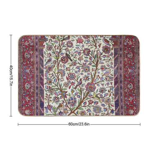 Antique Persian Silk Kashan Rug Print Durable Bath Mat
