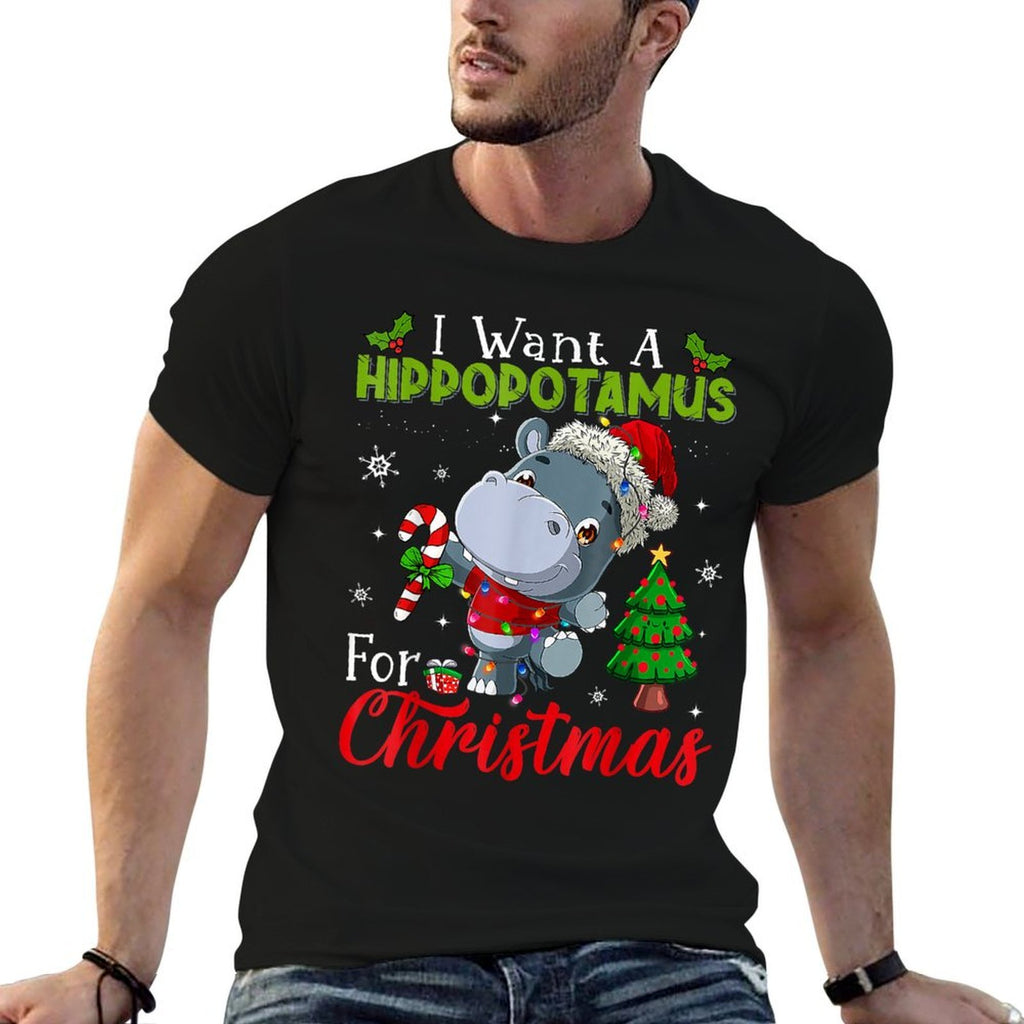 I Want A Hippopotamus For Christmas Hippo Candy Santa  Breathable T-Shirt
