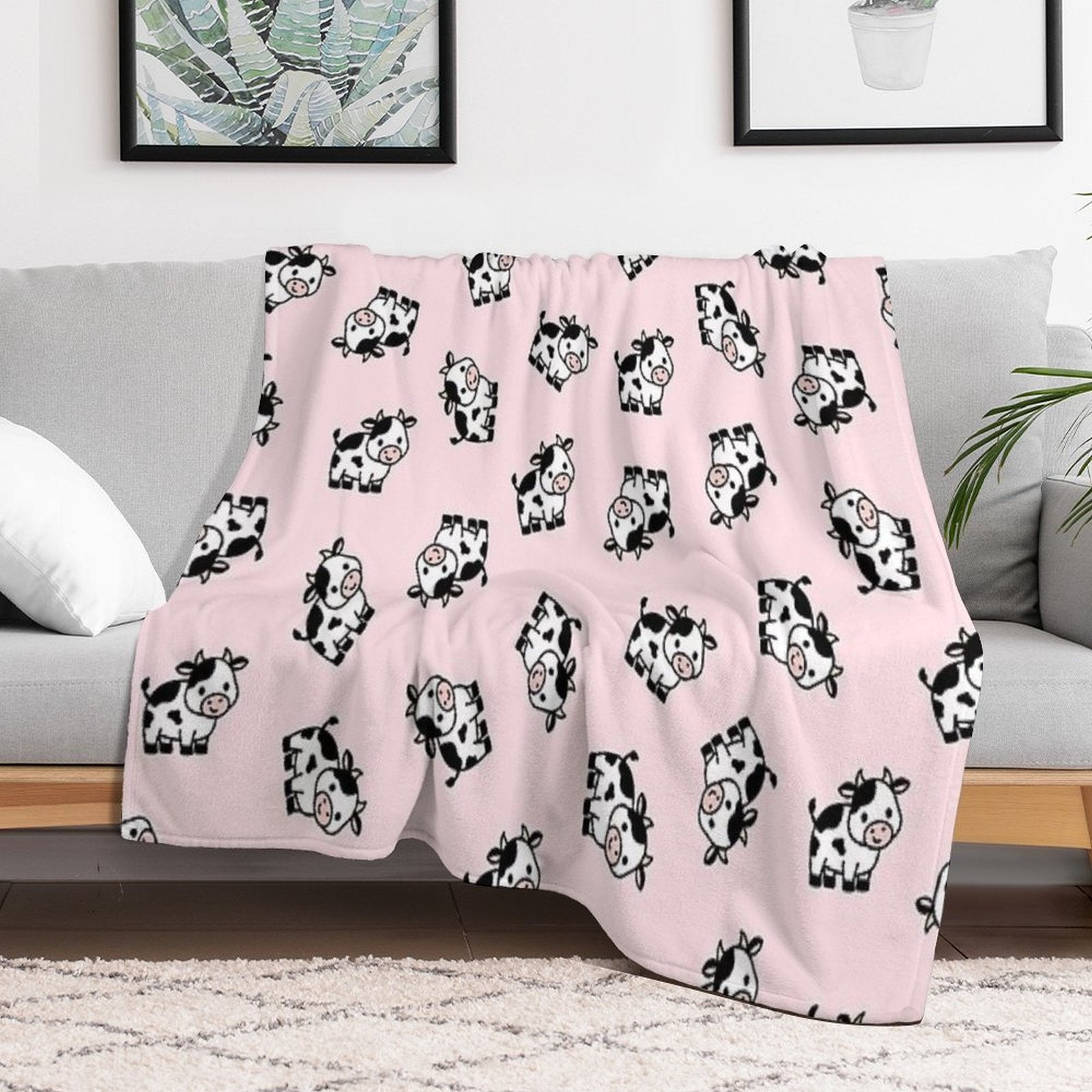 Cow Machine-washable Throw Blanket