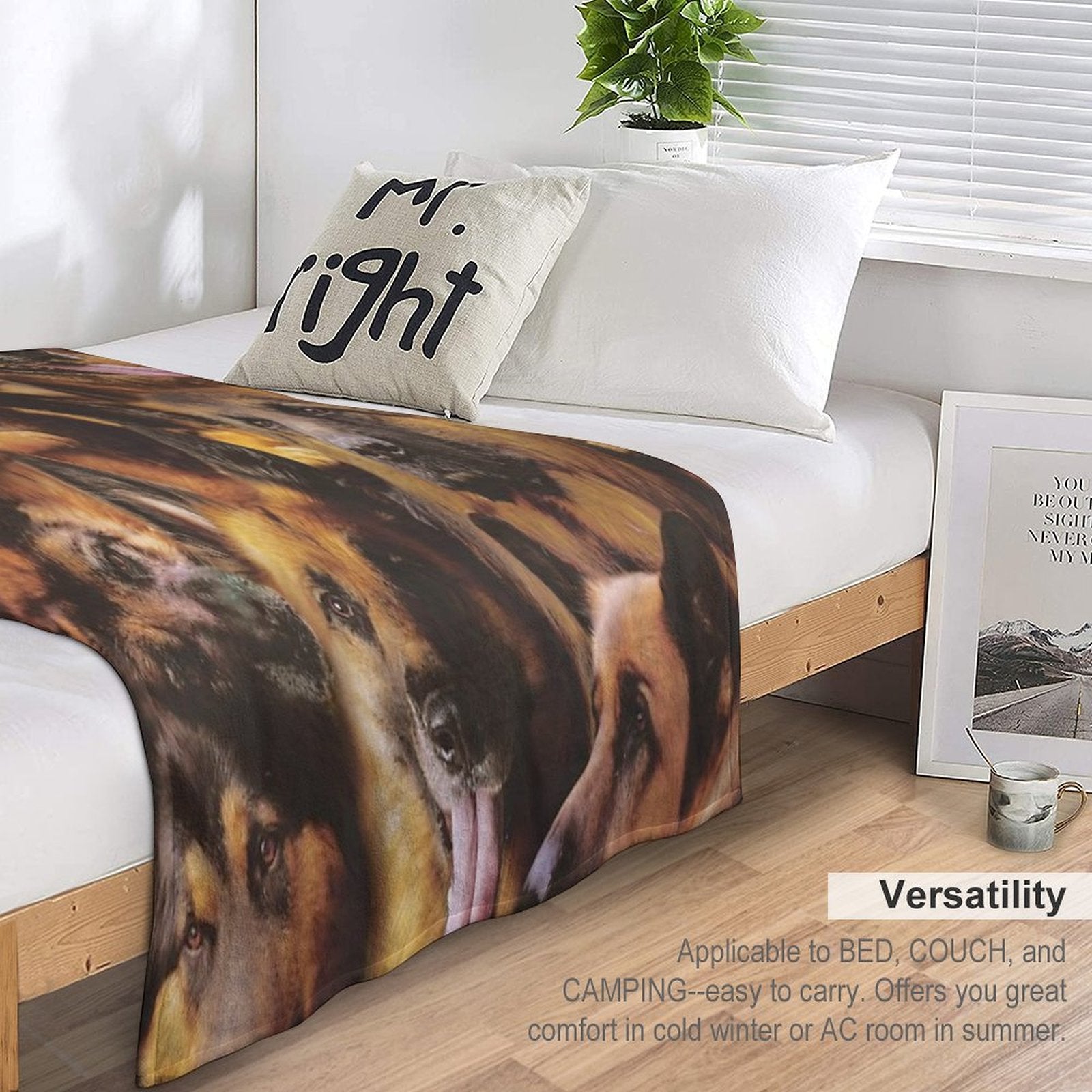 German Shepherds Sustainable Throw Blanket