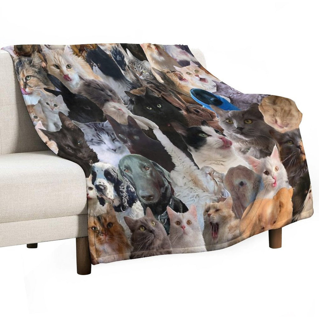 Fun Animal Puzzle Pattern Wrinkle-free Throw Blanket