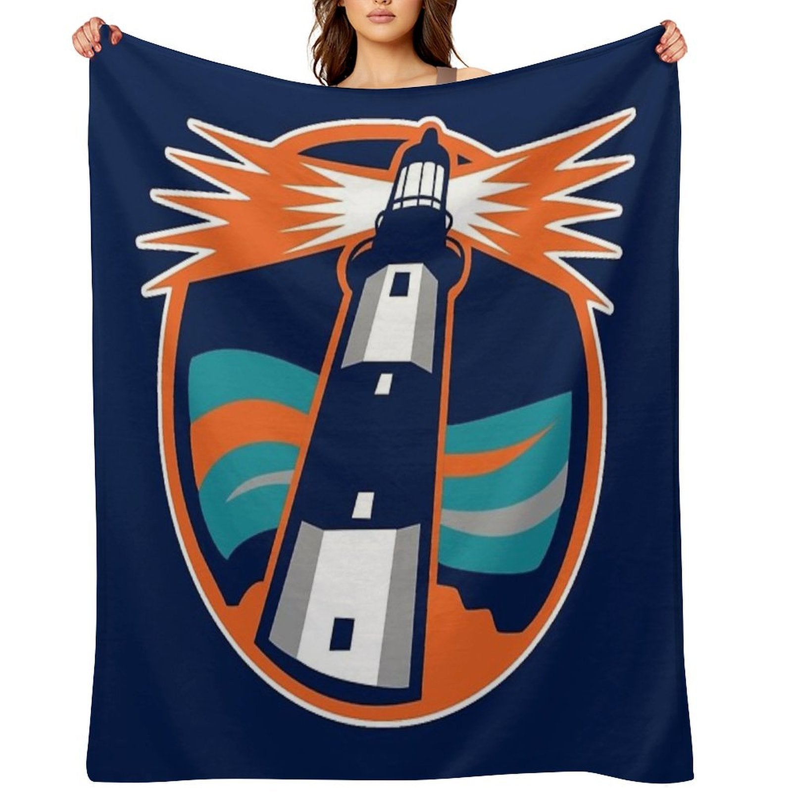 Islanders Lighthouse Reverse Retro Hockey Multi-functional Throw Blanket