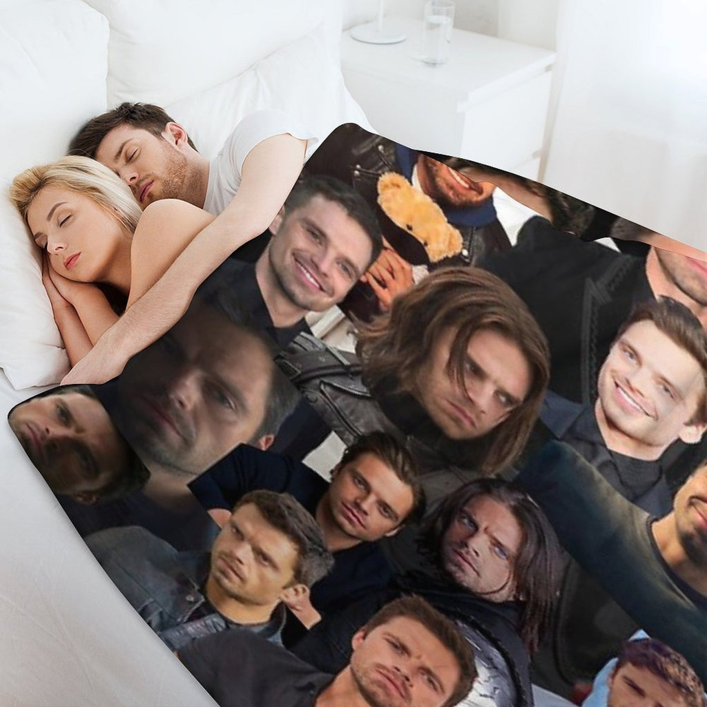 Seb Stan Collage Durable Throw Blanket