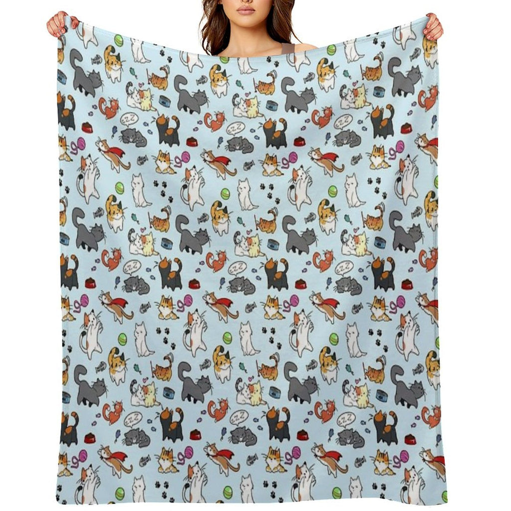 Cats!! Sustainable Throw Blanket