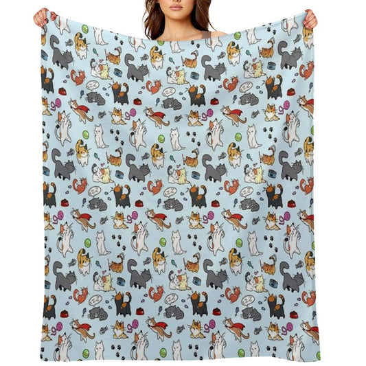 Cats!! Sustainable Throw Blanket
