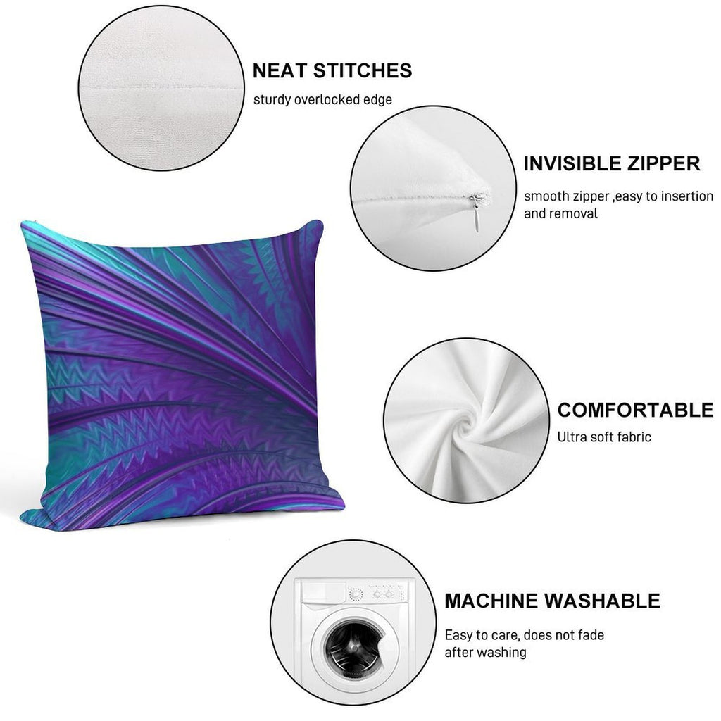 Abstract in Blue And Purple Soft Hidden Zipper Throw Pillow