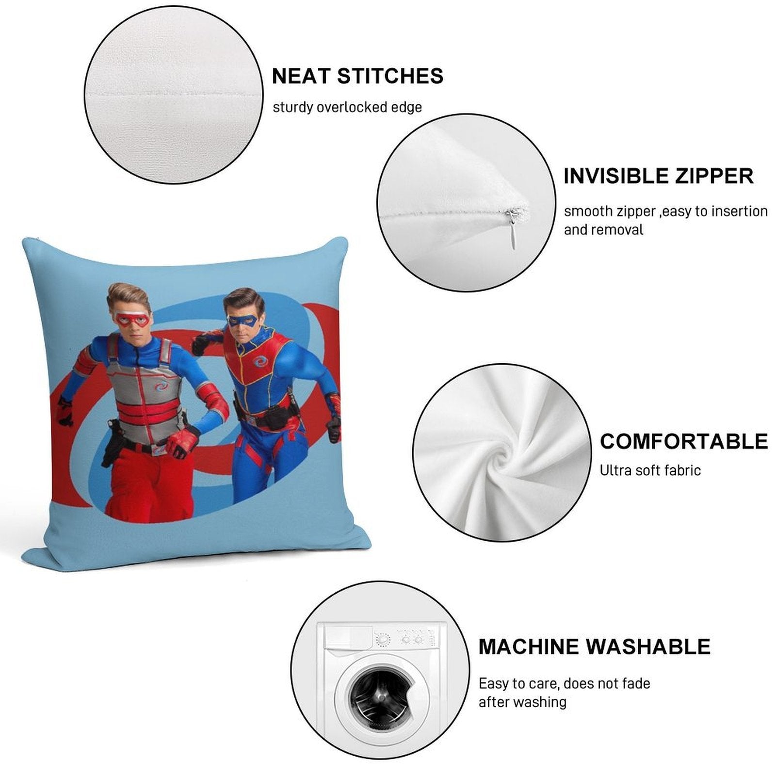 Henry Danger - Action Logo Soft Shrink-Resistant Throw Pillow
