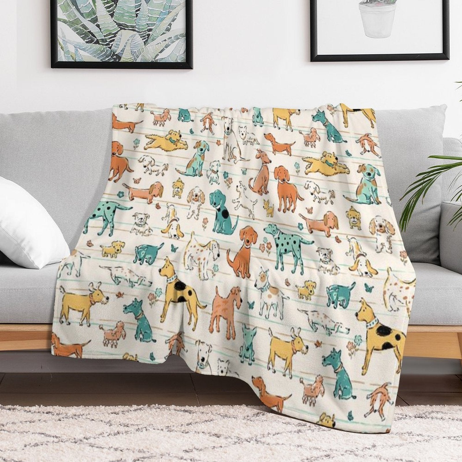 Dogs Dogs Dogs Gift-ready Throw Blanket