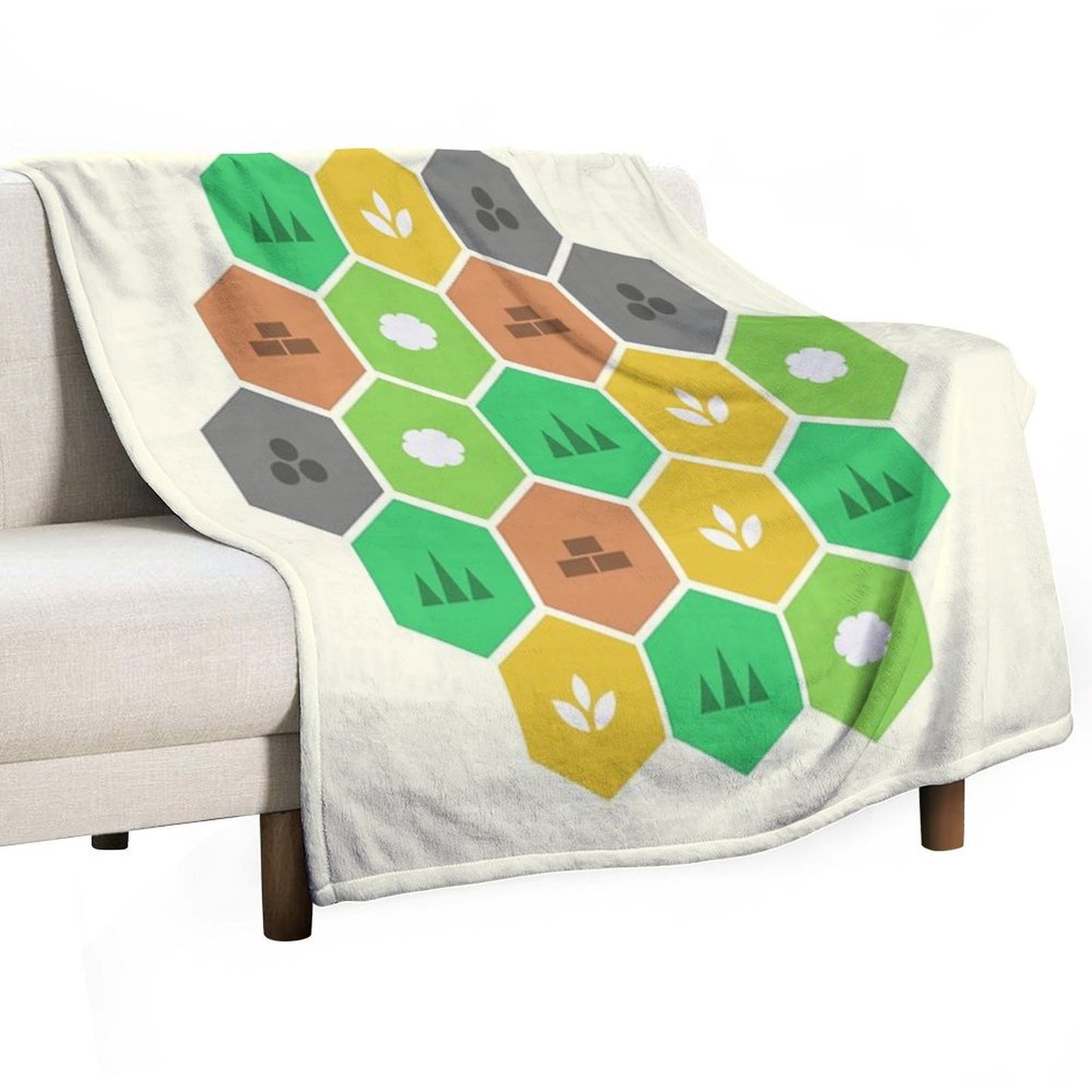 Minimalist Settlers Tile Board Games Easy Care Throw Blanket