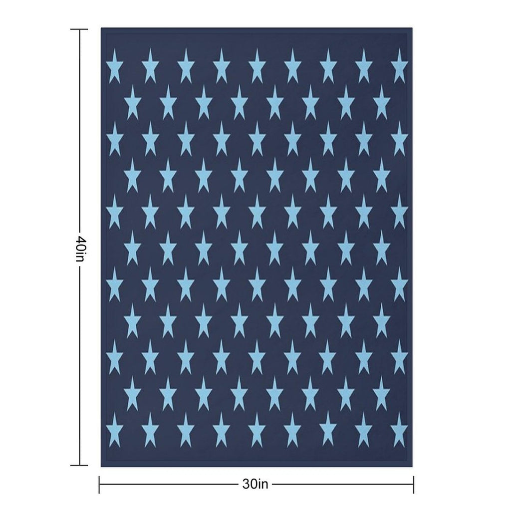 Small BABY BLUE And NAVY BLUE STARS Durable Throw Blanket