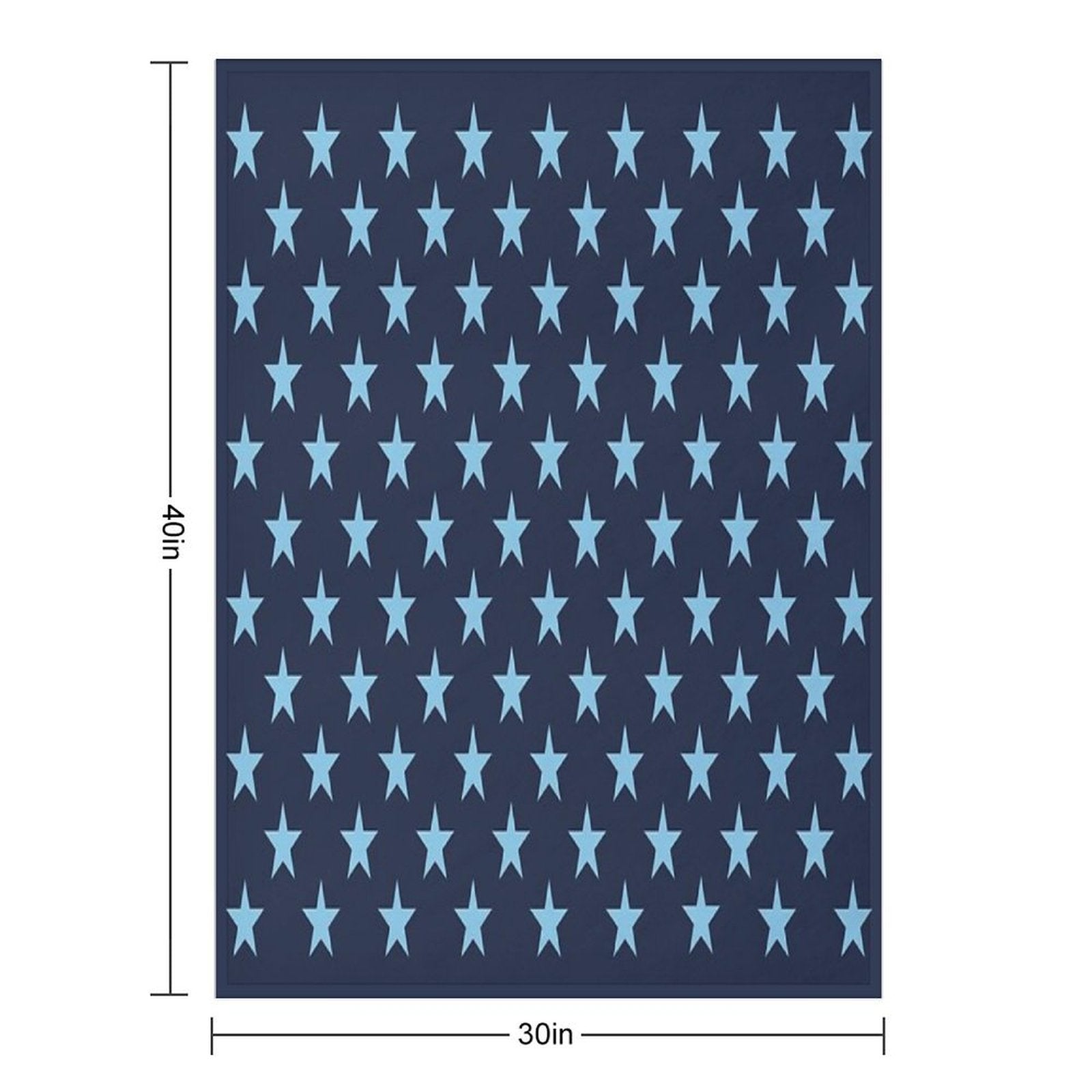 Small BABY BLUE And NAVY BLUE STARS Durable Throw Blanket