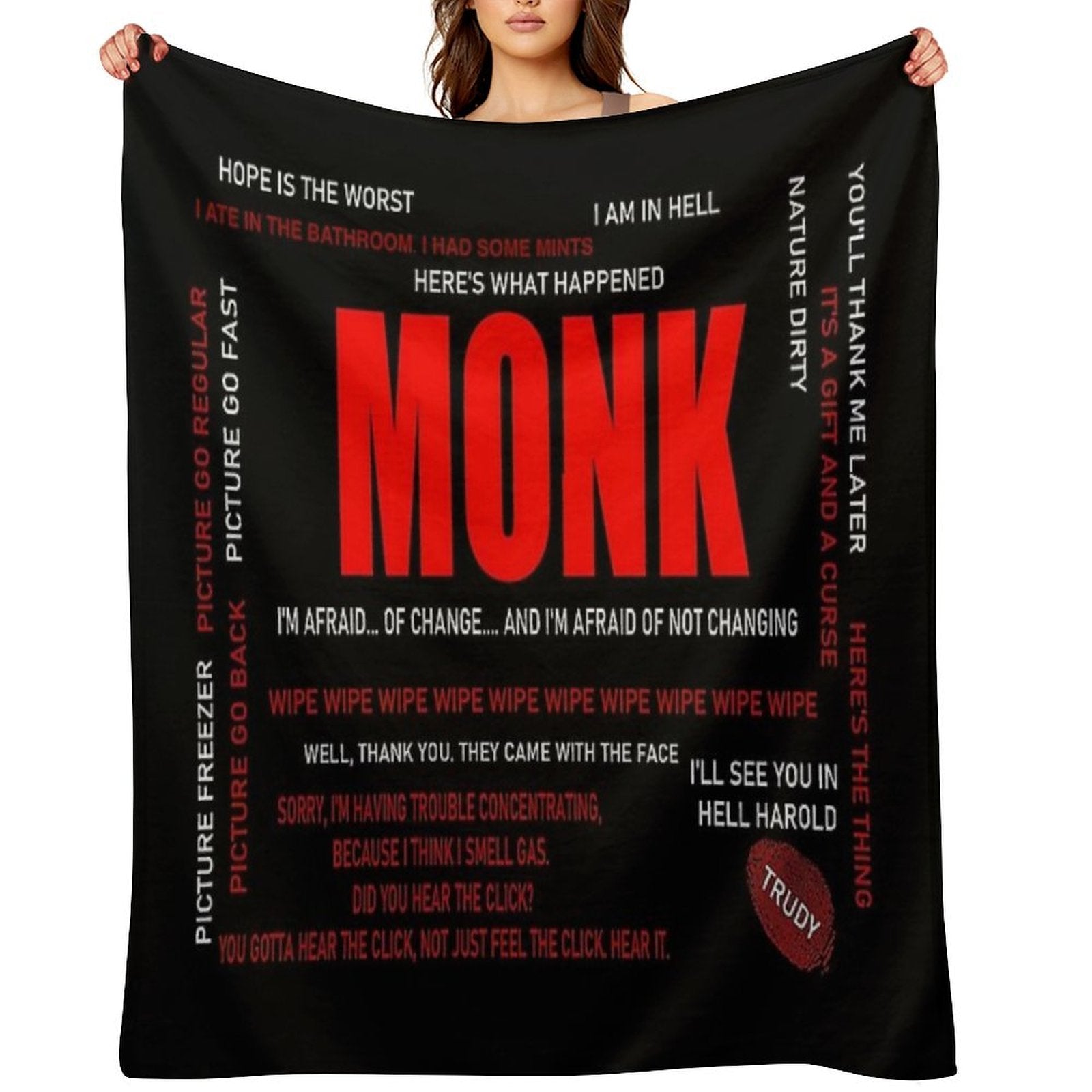 Monk Quotes Easy Care Throw Blanket