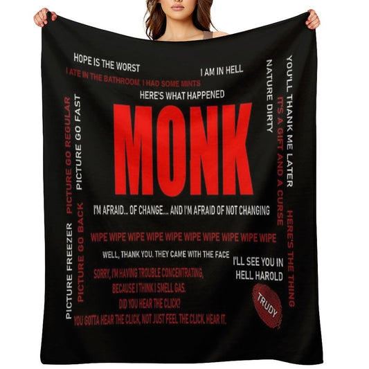 Monk Quotes Easy Care Throw Blanket