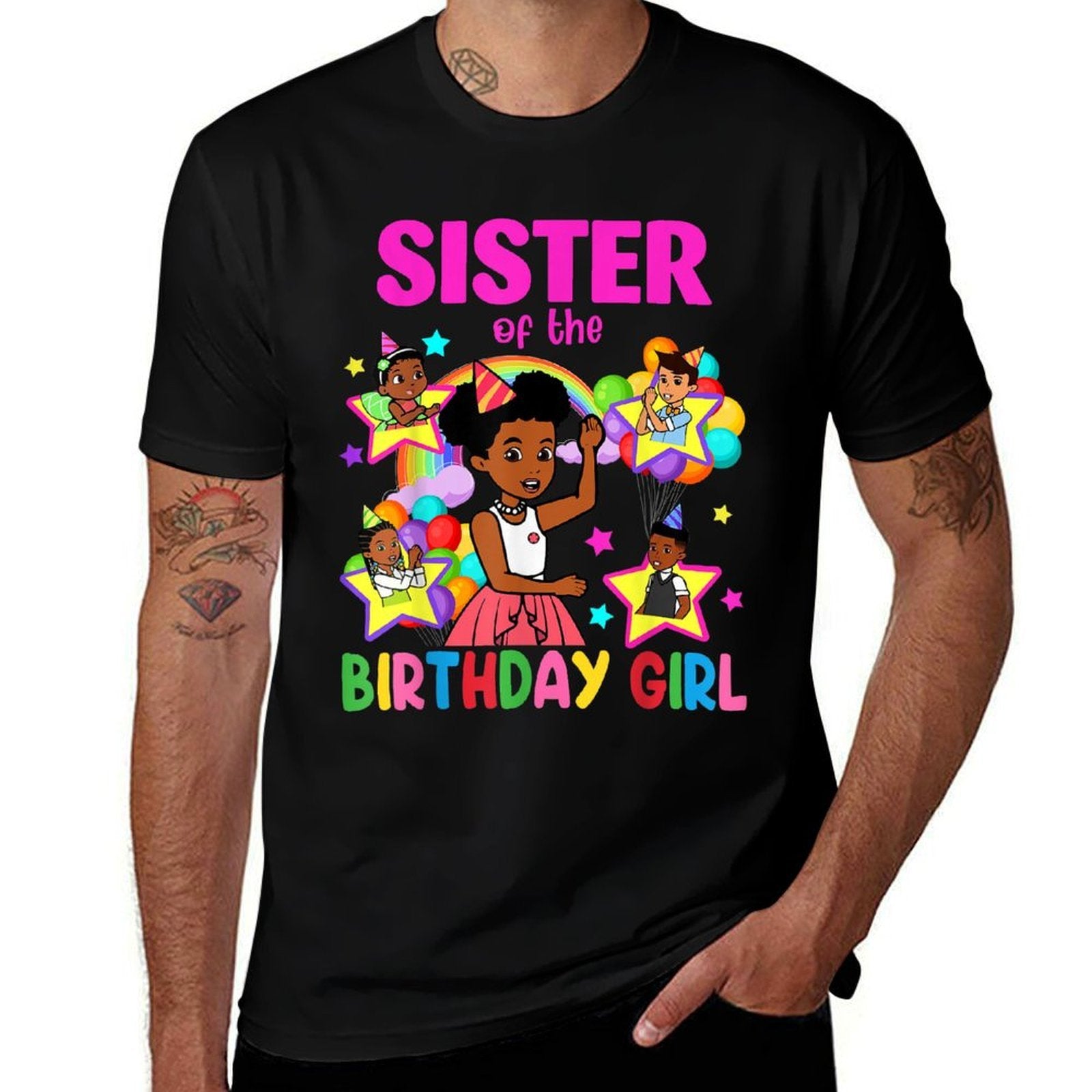 Sister Of Birthday Girl Gracie Birthday Dolls Girl Party  Stretchy T-Shirt