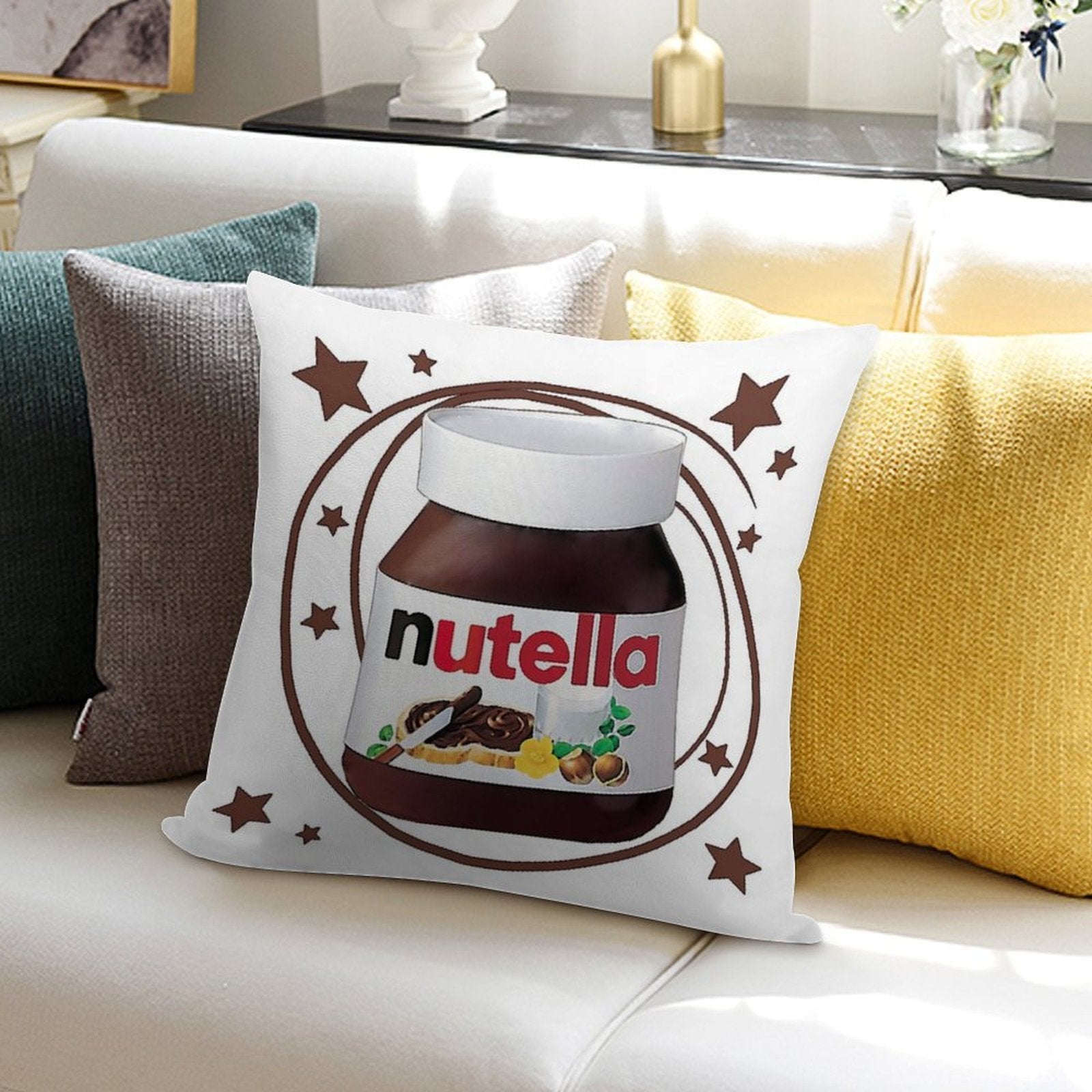 Nutella Swirls Soft Washable Throw Pillow