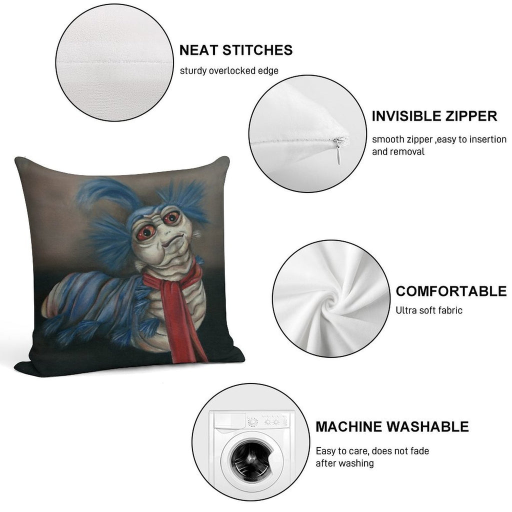 Labyrinth Worm - Oil Painting Soft Washable Throw Pillow