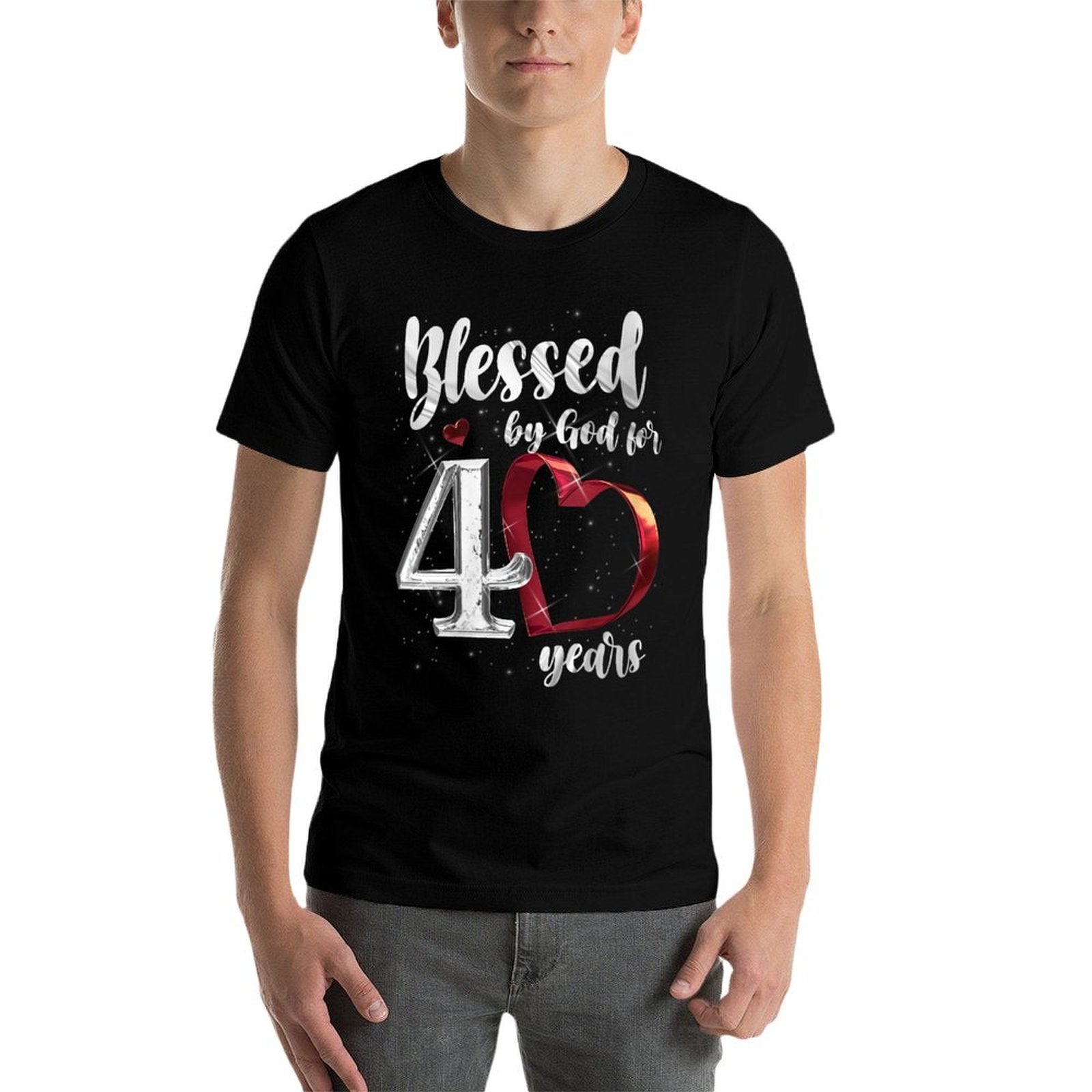 Womens 40th Birthday Gifts Blessed By God For 40 Years Birthday  Cotton T-Shirt