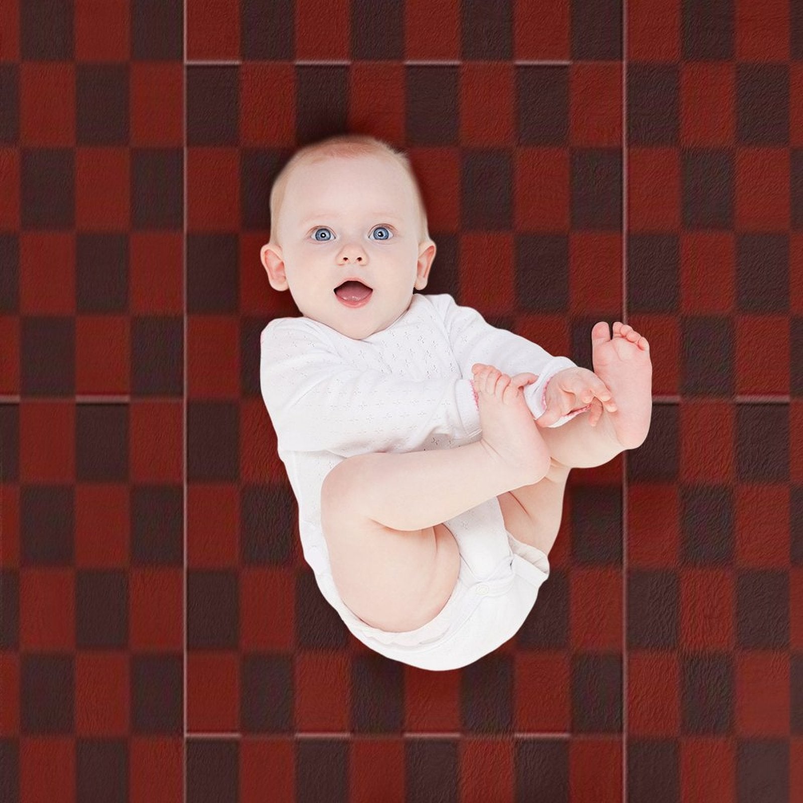Ches Pattern Red Machine-washable Throw Blanket