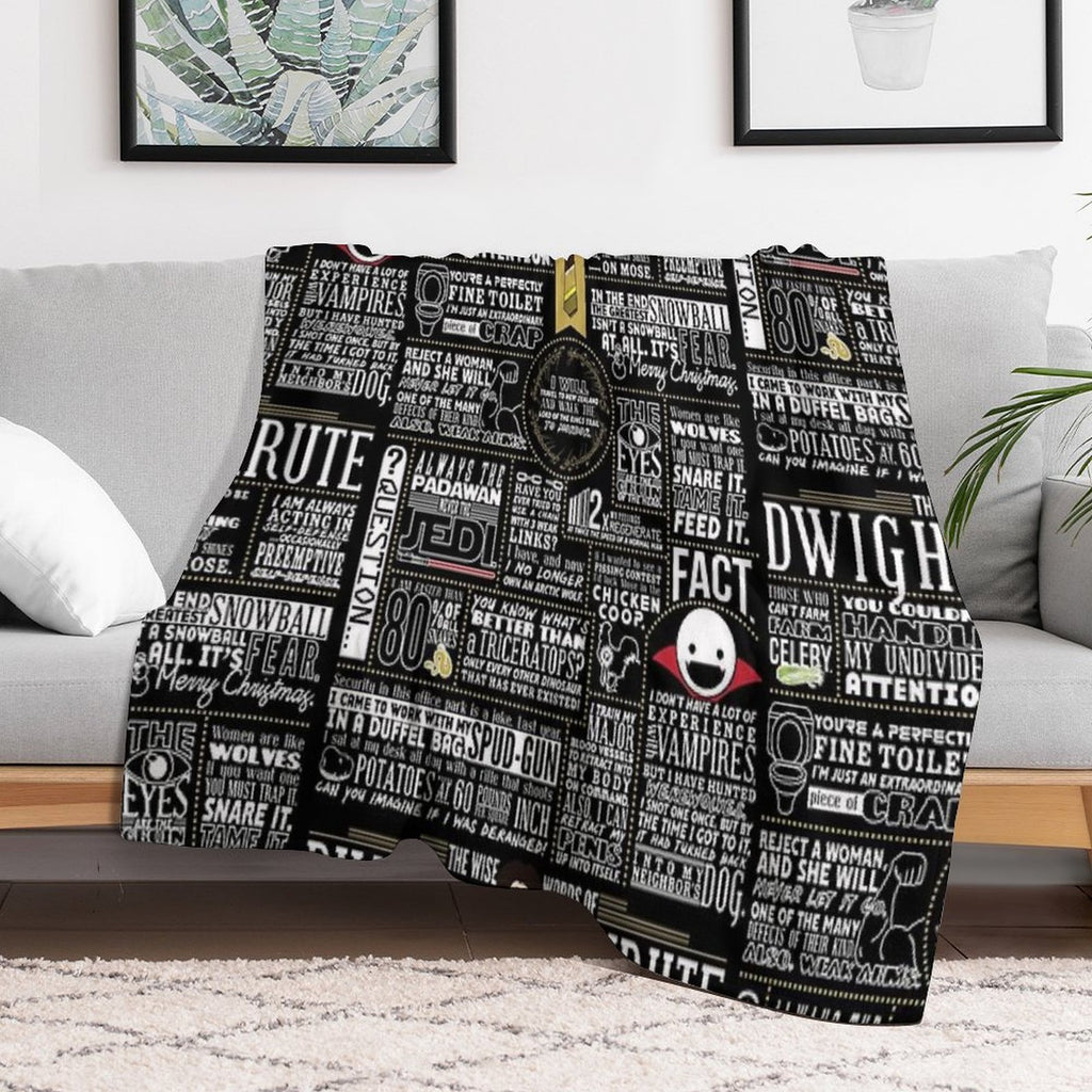 The Wise Words of Dwight Schrute (Dark Tee) Durable Throw Blanket