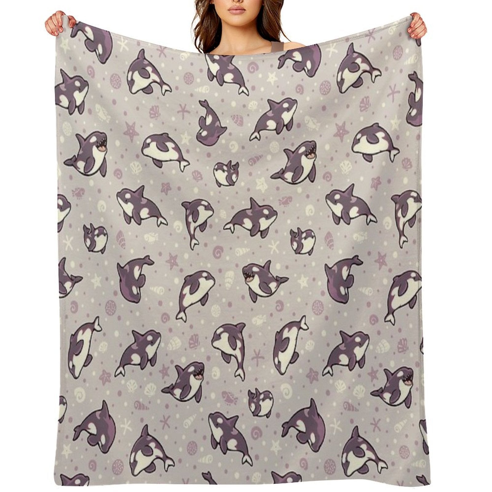 Jelly Bean Orcas Gift-ready Throw Blanket