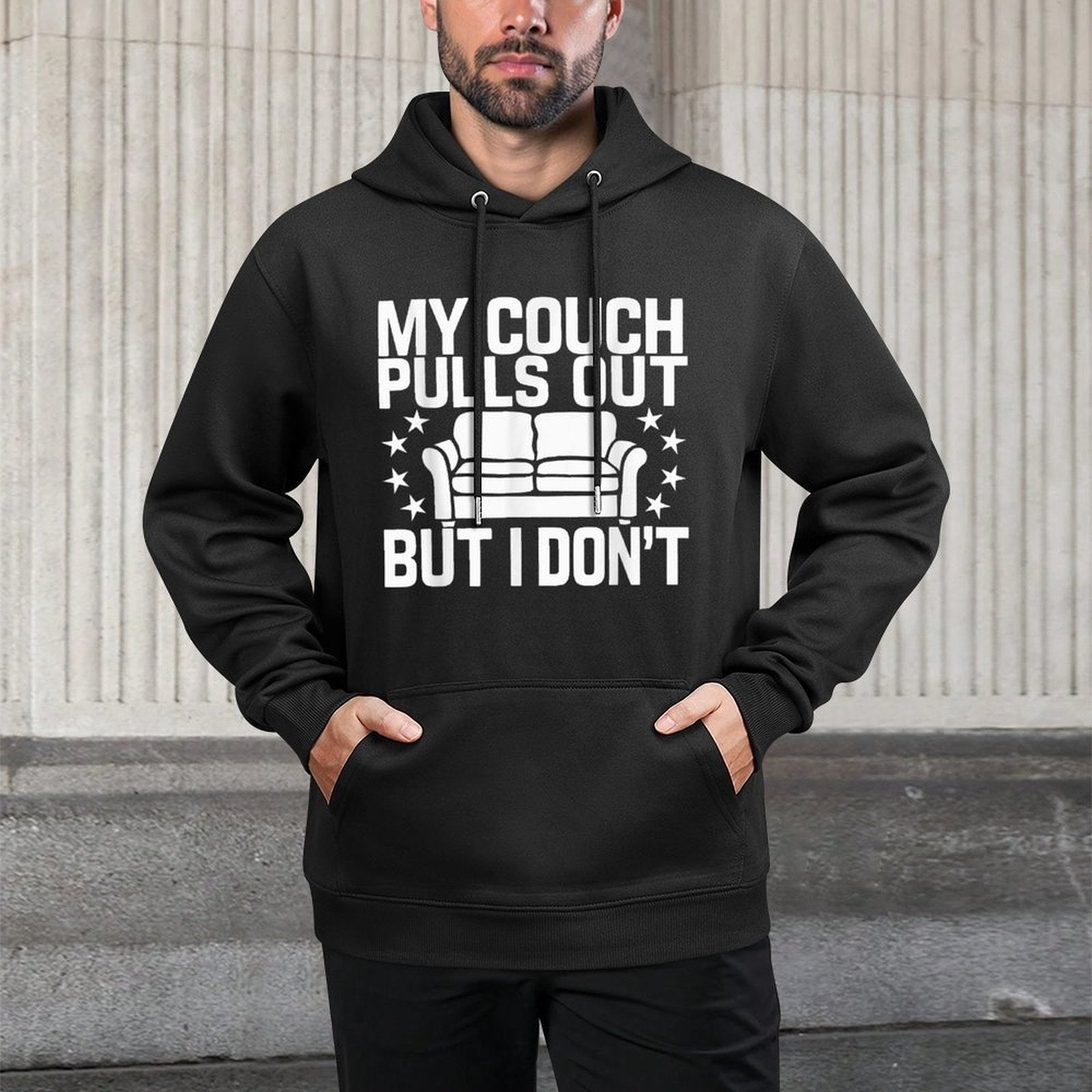 Funny My Couch Pulls Out But I Don't Adult Humor Adjustable Hood Hoodie