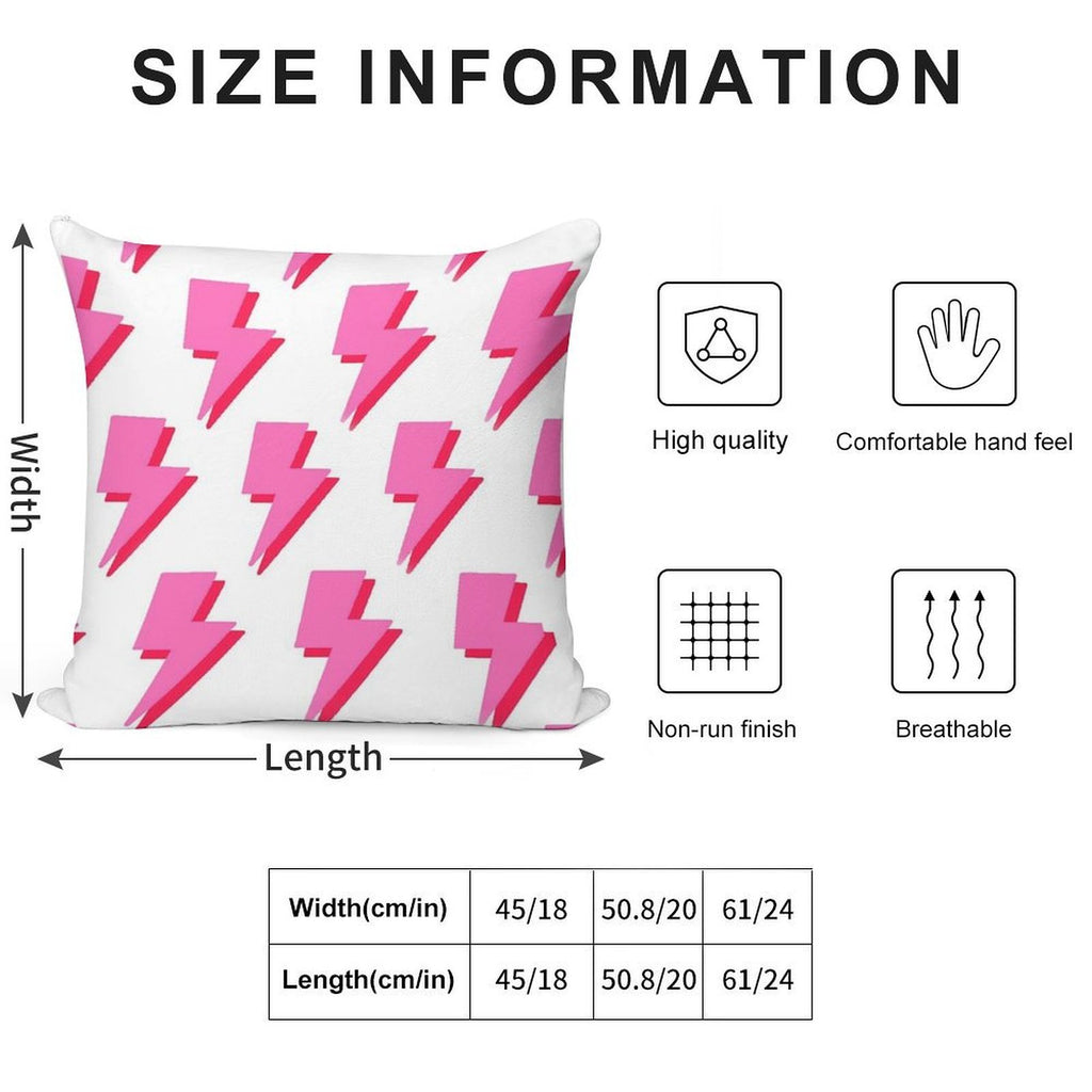 Preppy Lightning Bolts Soft Ultra-Soft Texture Throw Pillow