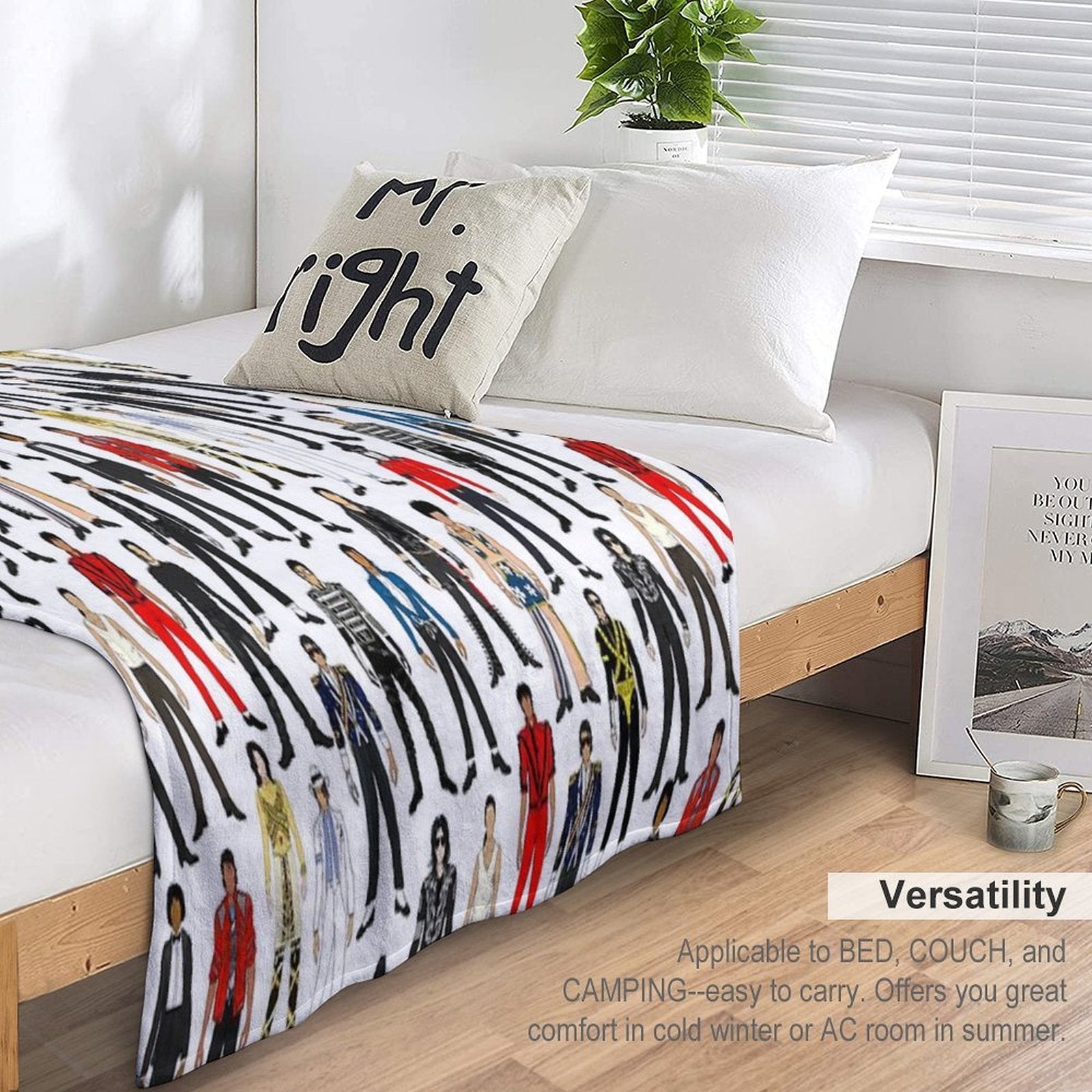 Outfits of King Jackson Pop Music Fashion Velvety-soft Throw Blanket