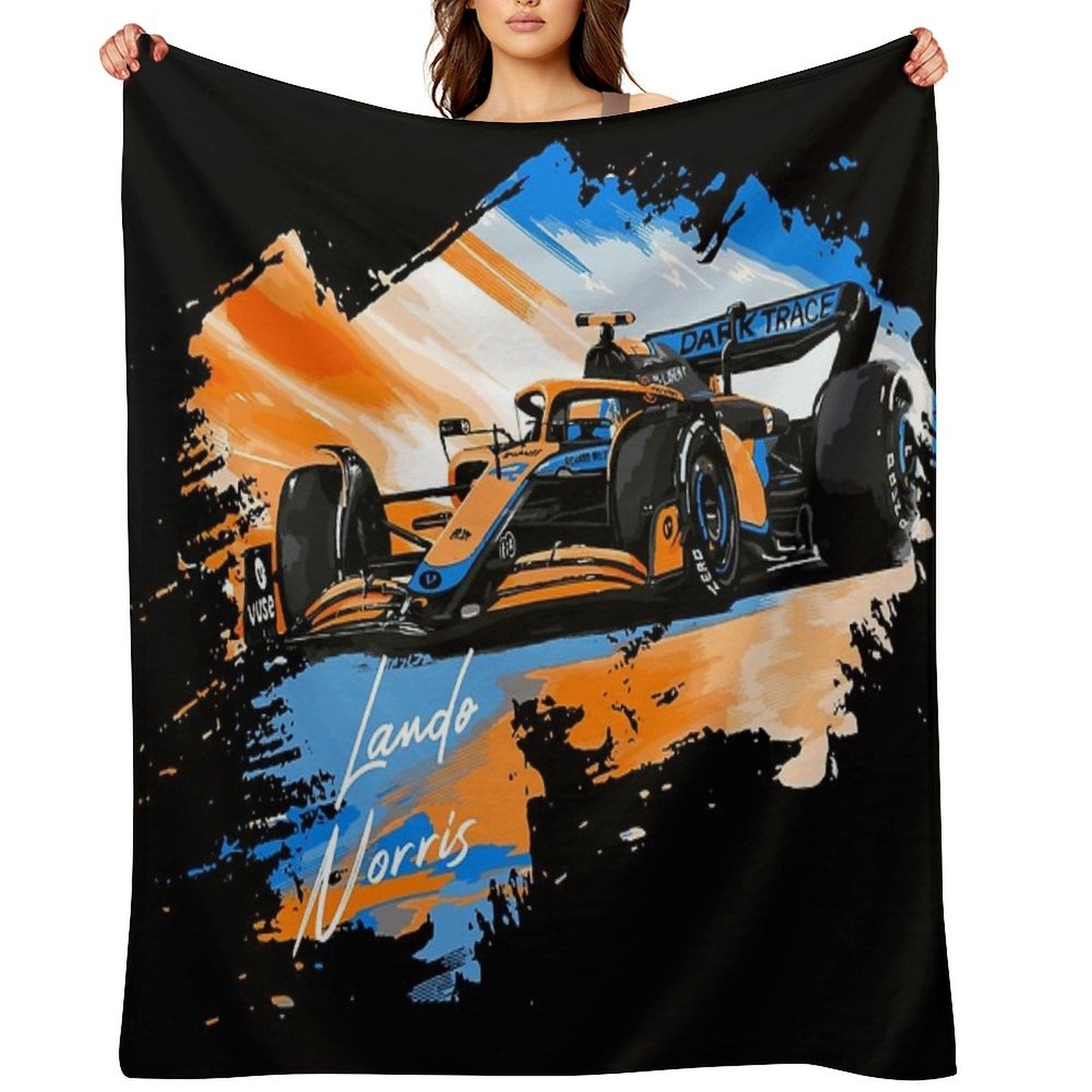 Lando Norris - Retro_Digi Art Premium Throw Blanket