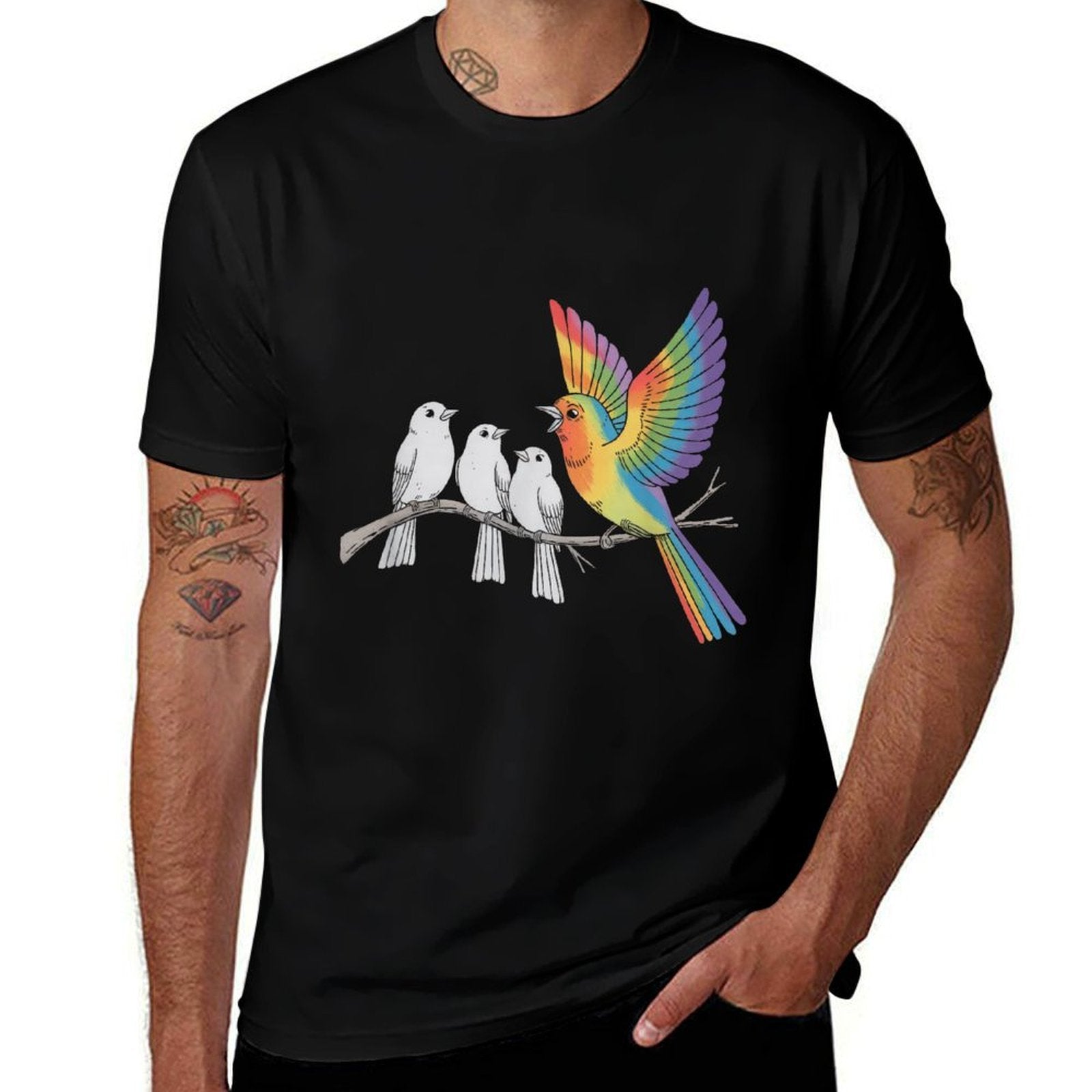 LGBT Pride Rainbow Ally Lesbian Bisexual Transgender  Summer-ready Fabric T-Shirt