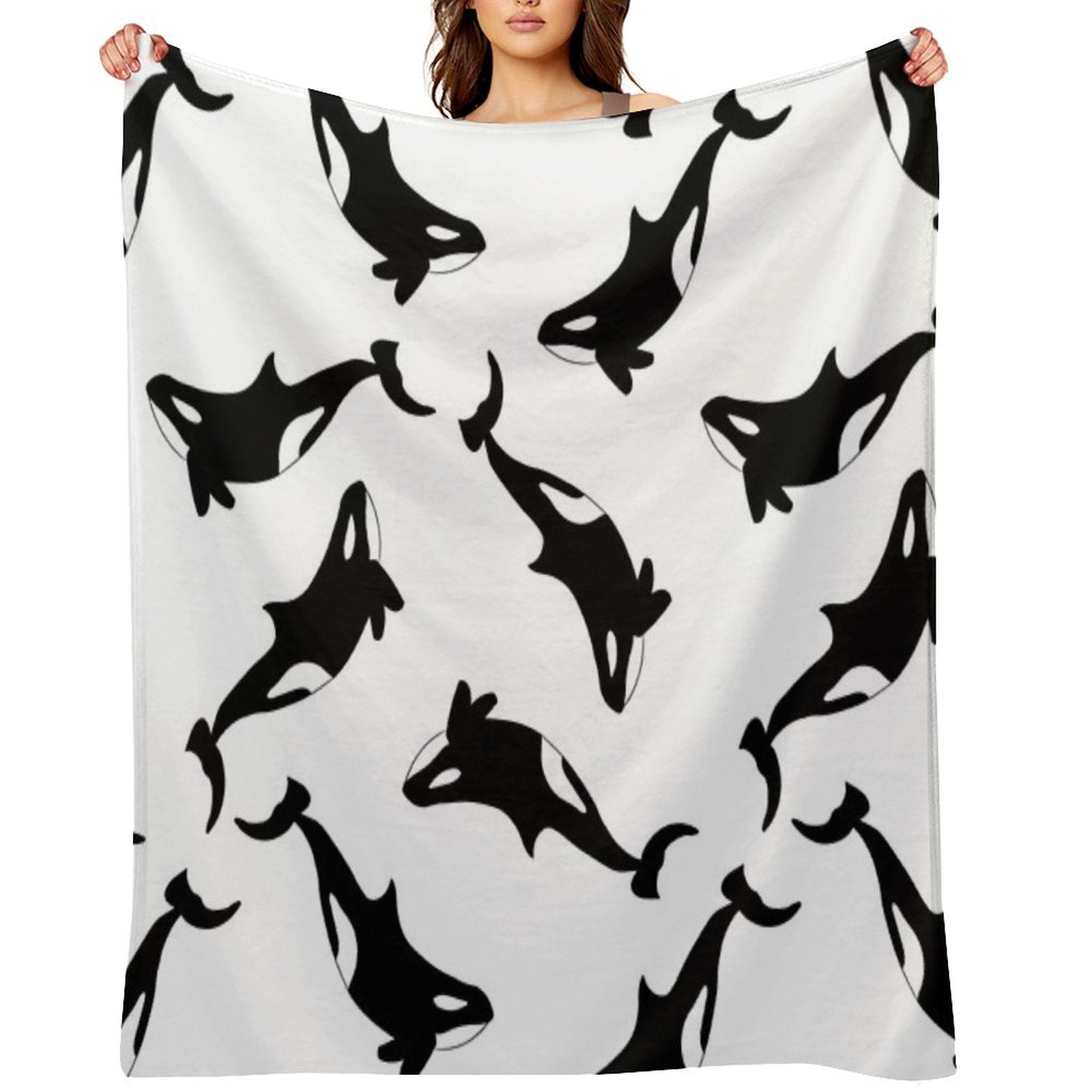 Orca Killer Whale Eco-conscious Throw Blanket