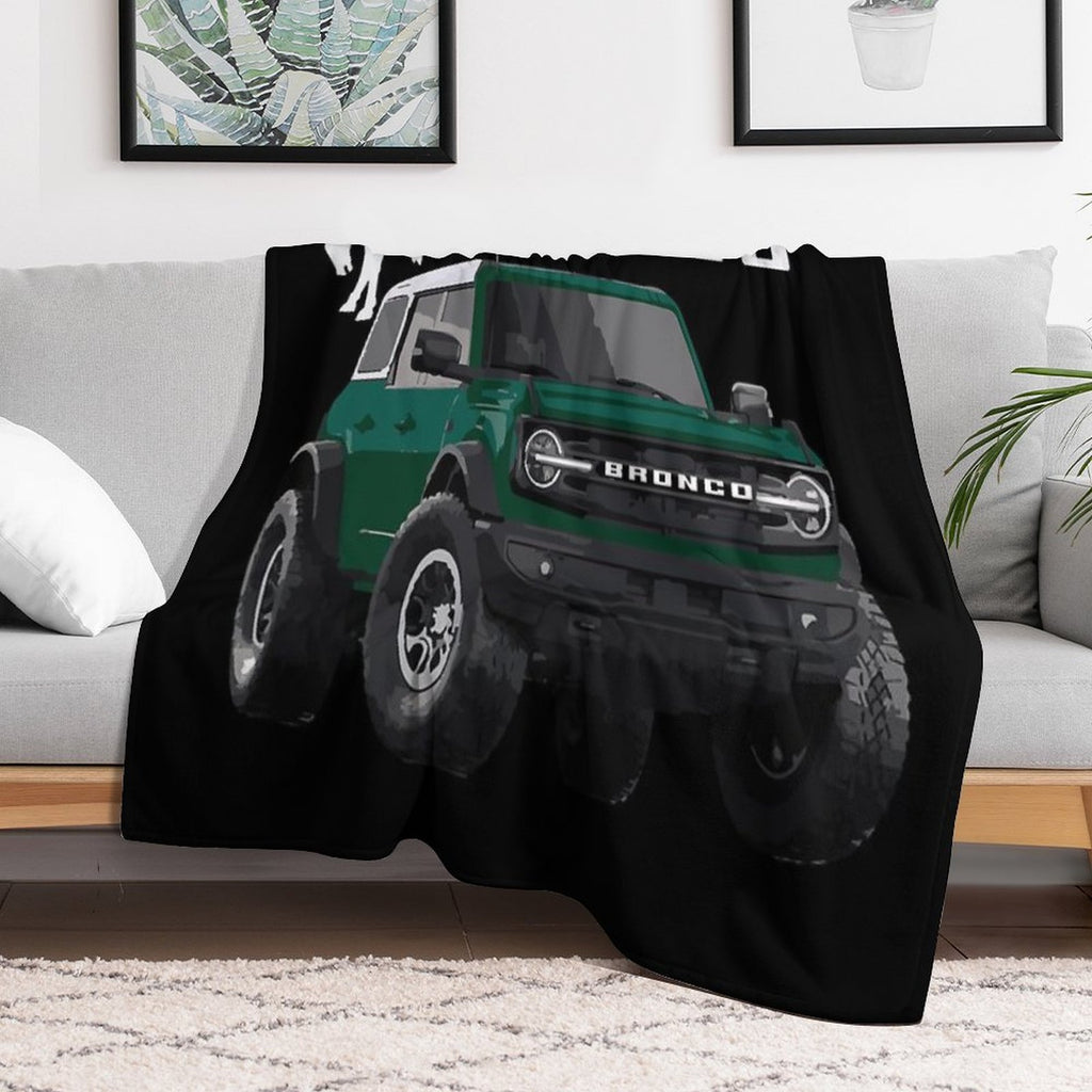 Bronco 6g 6th Gen USA Outter Banks Eruption Green Metallic Murica All-season Throw Blanket