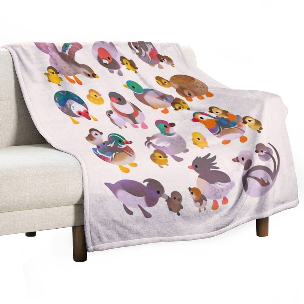 Duck And Duckling All-season Throw Blanket
