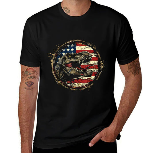 Dinosaur 4th of July America Vintage Amerisaurus Rex for Women Kids Men  Wrinkle-resistant T-Shirt