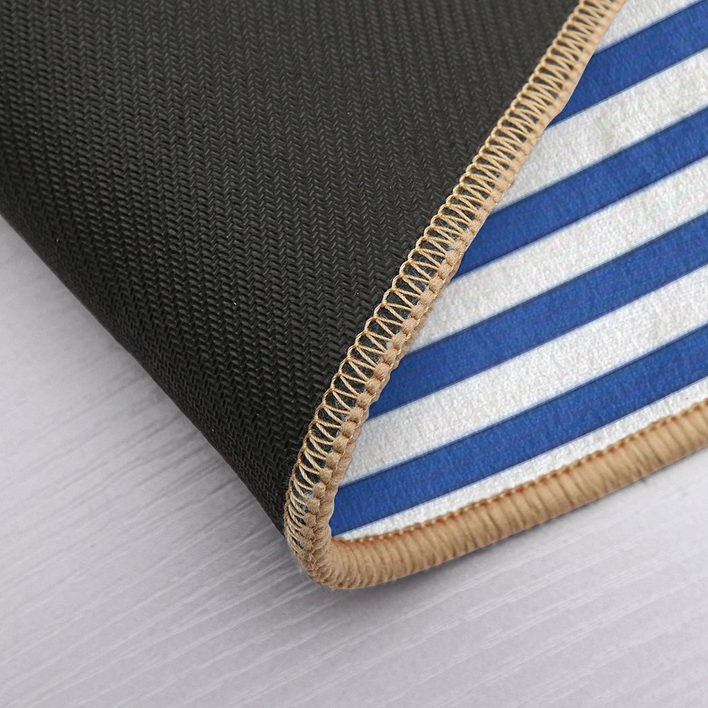 Blue And White Stripes  Long-Lasting Bath Mat