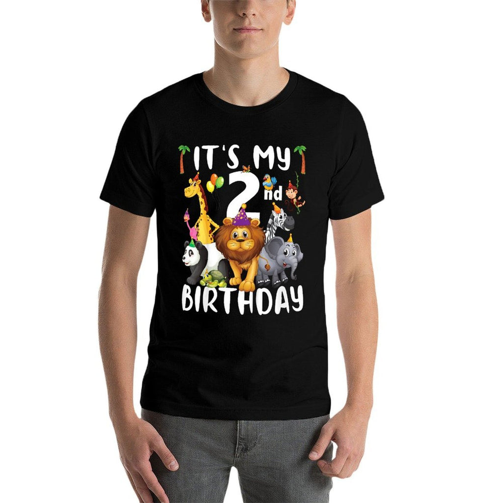 Its My 2nd Birthday Zoo Safari Jungle Animals Lover  High-quality Stitching T-Shirt
