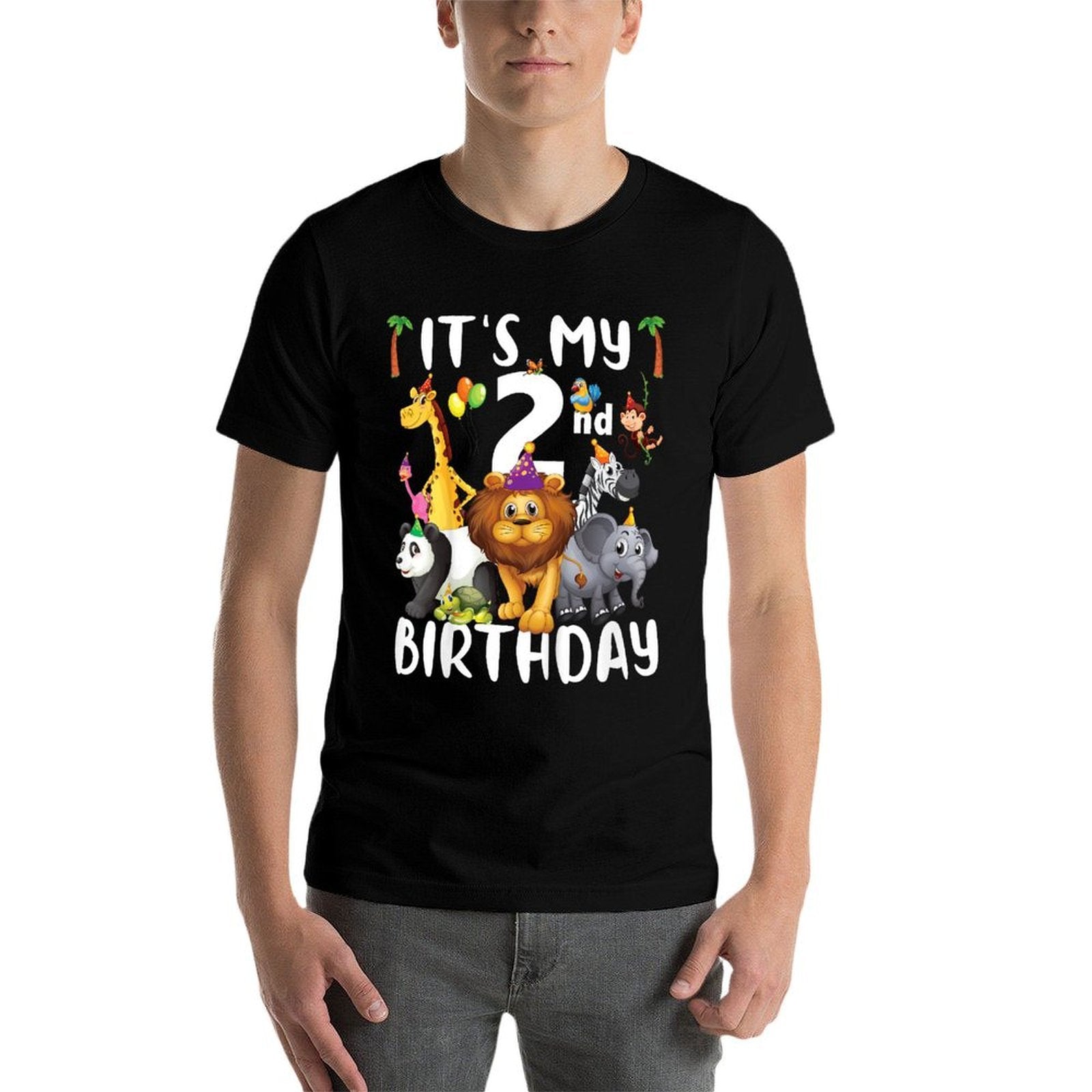 Its My 2nd Birthday Zoo Safari Jungle Animals Lover  High-quality Stitching T-Shirt