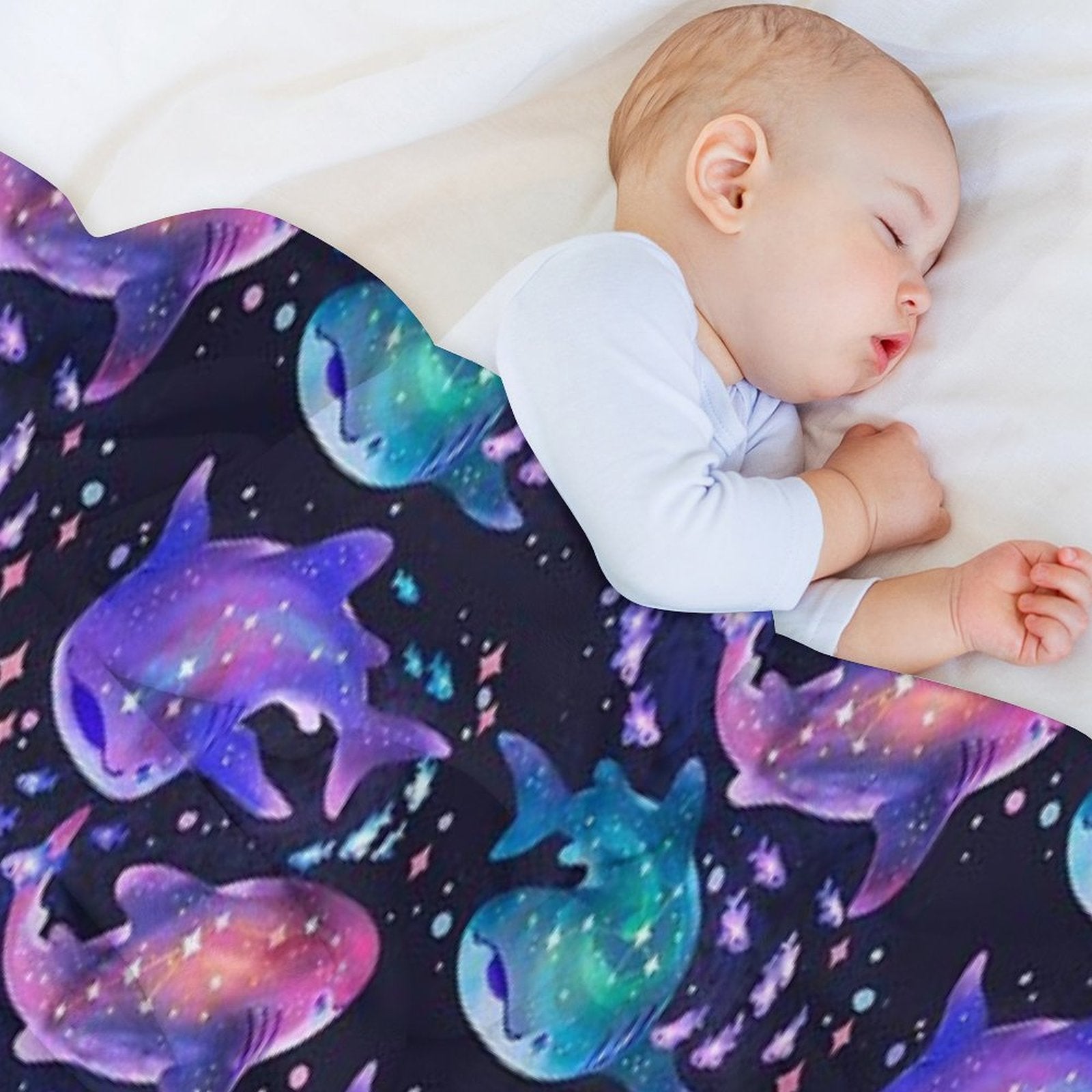 Cosmic Whale Shark Lightweight Throw Blanket