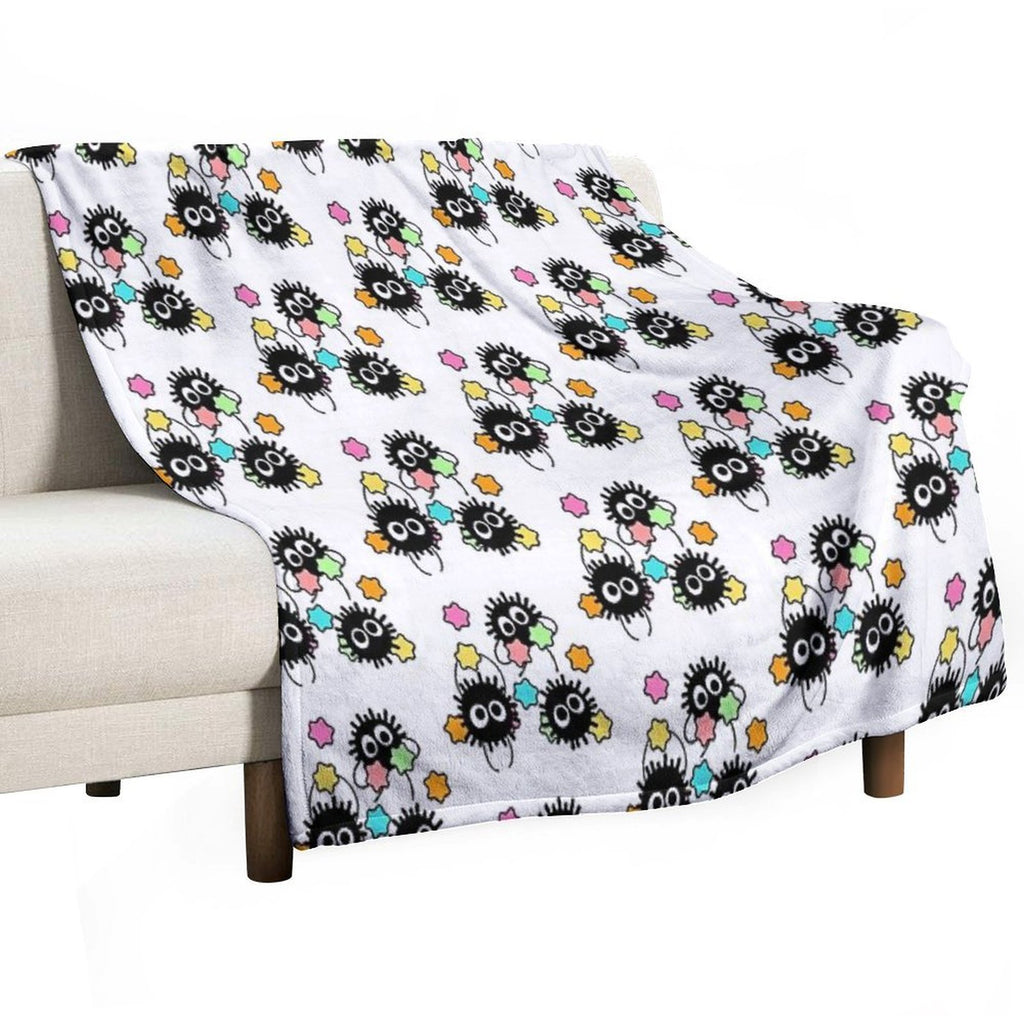 Happy Soot Sprites Shrink-resistant Throw Blanket
