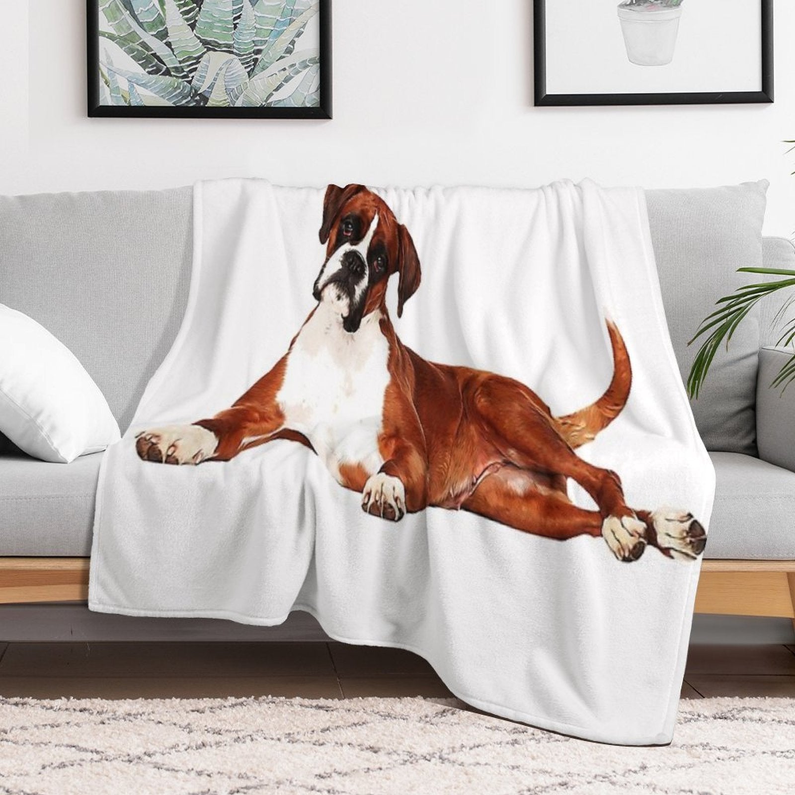 Adorable Boxer Dog Comfort Throw Blanket