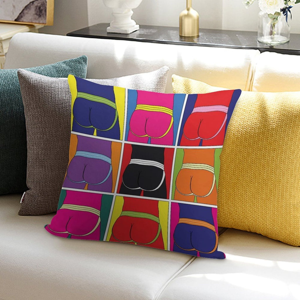 Pop Art Jockstrap Desire Nine Soft Washable Throw Pillow