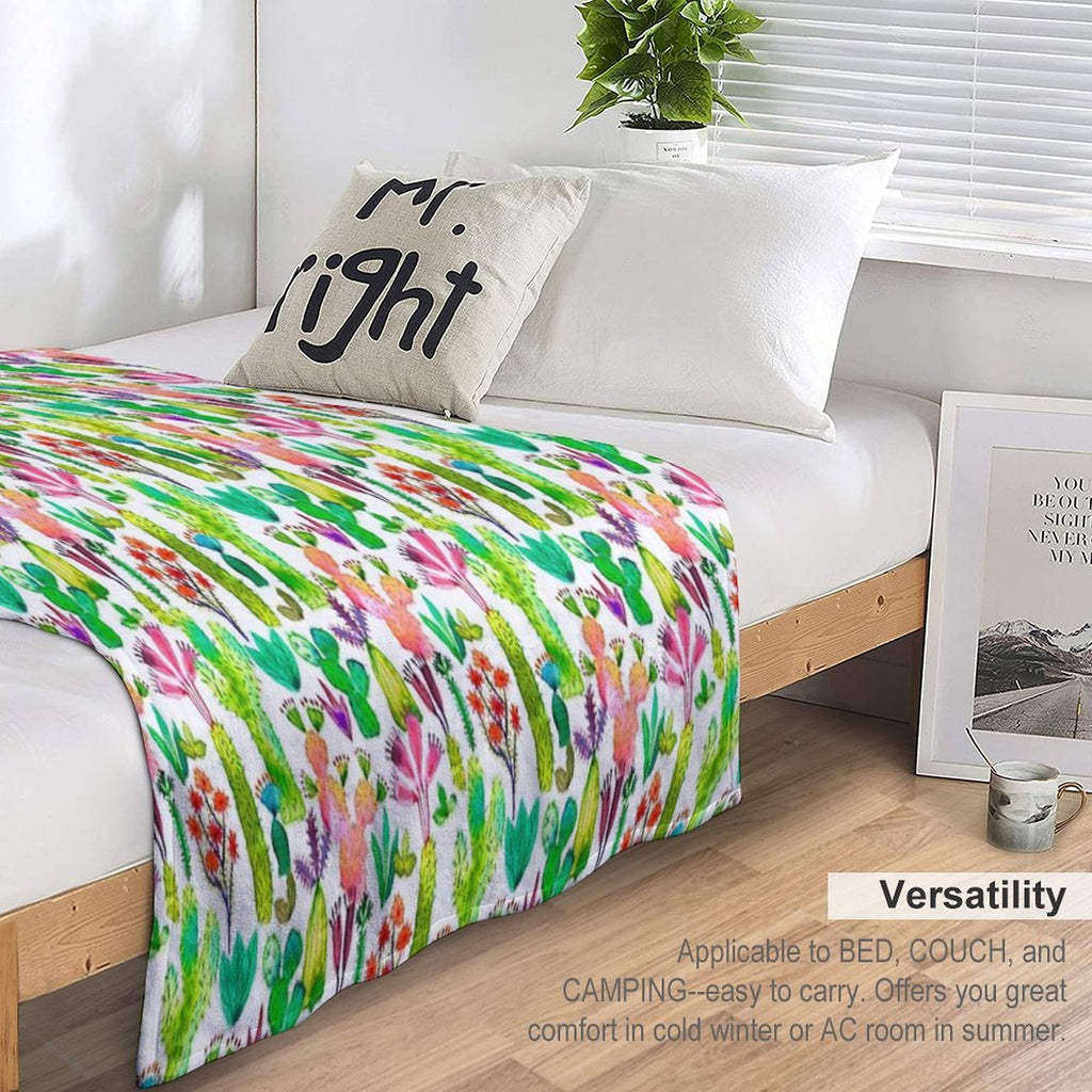 Cacti Garden Quick-dry Throw Blanket