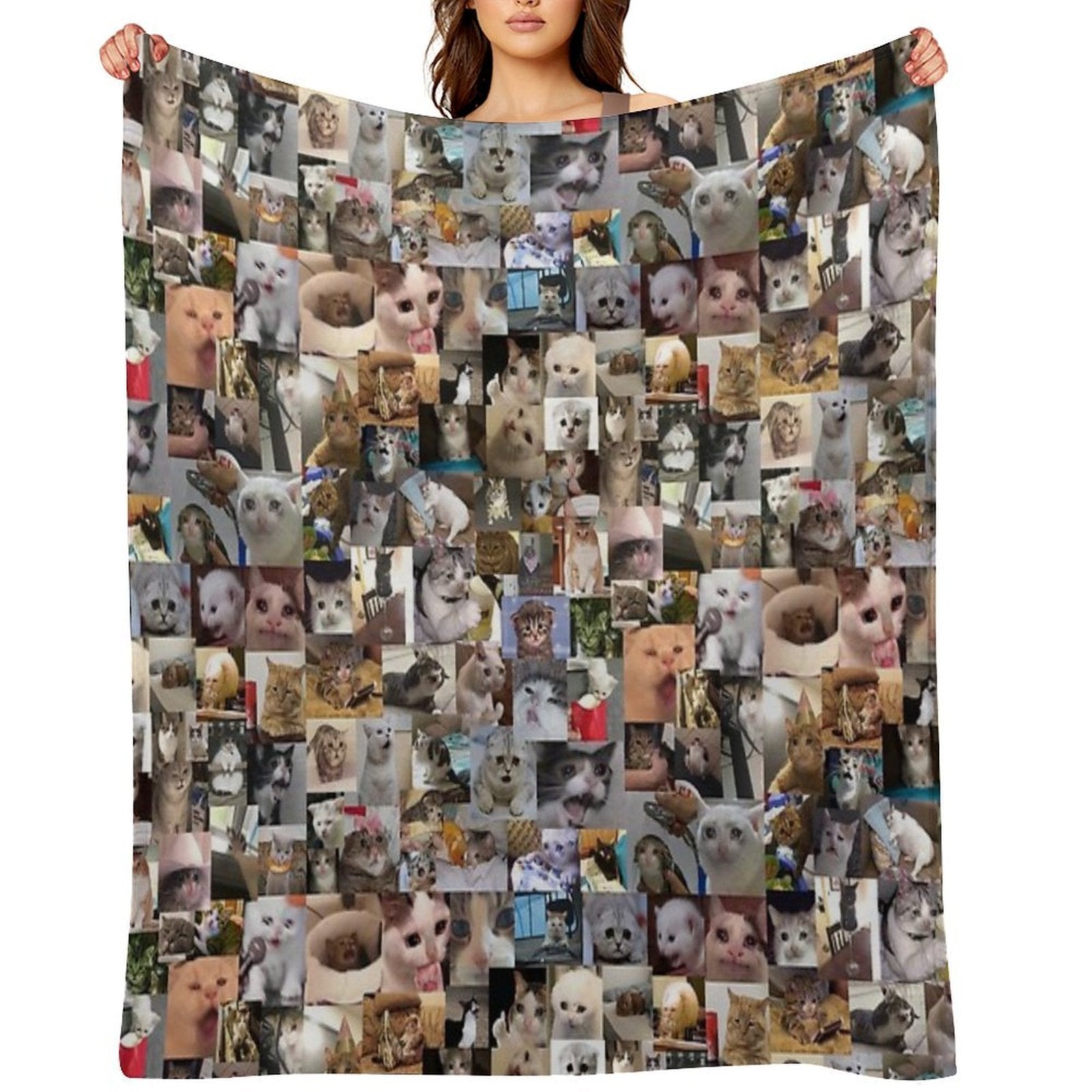 Ultimate Sad Cats (4K) Sustainable Throw Blanket