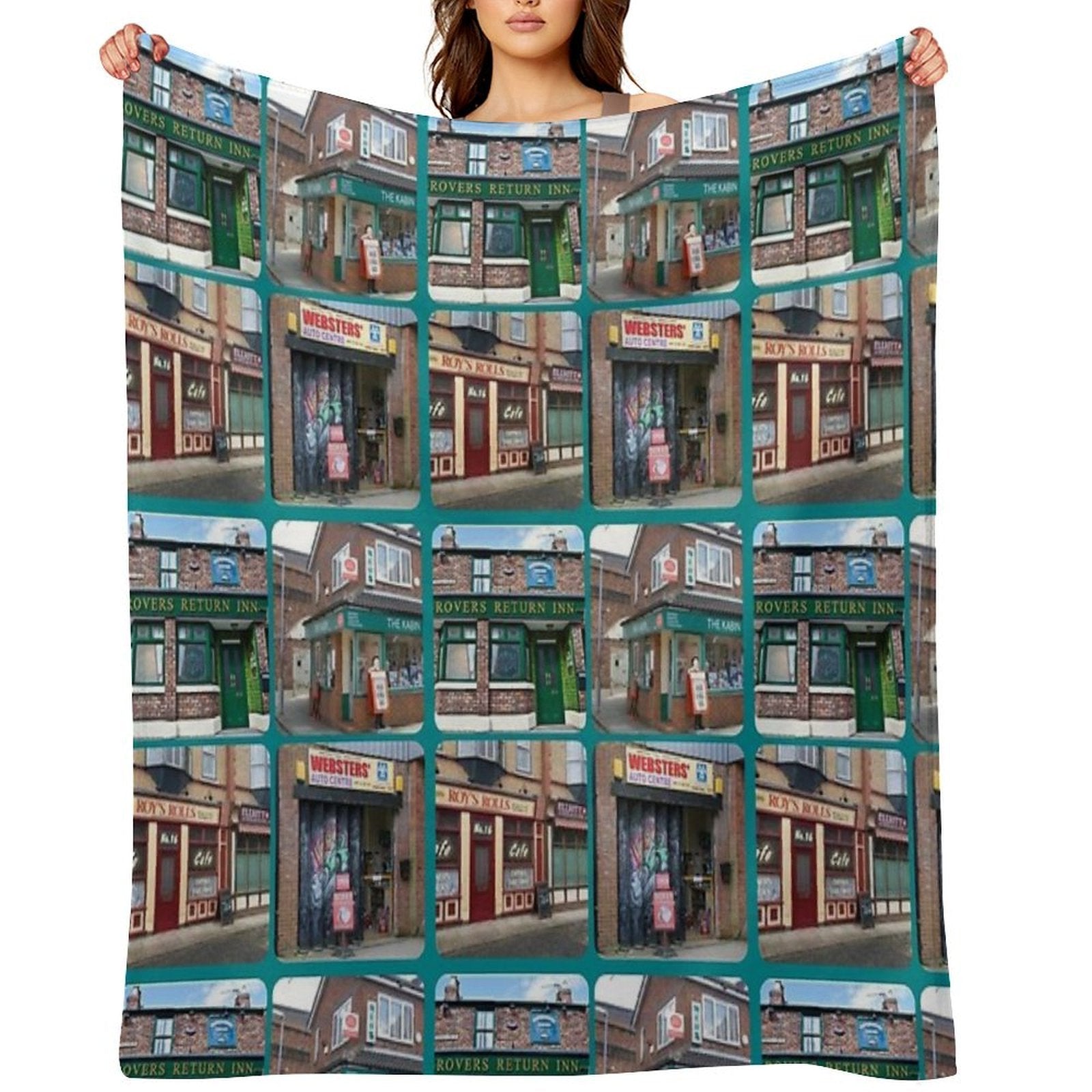 Corrie Iconic Buildings Anti-pilling Throw Blanket