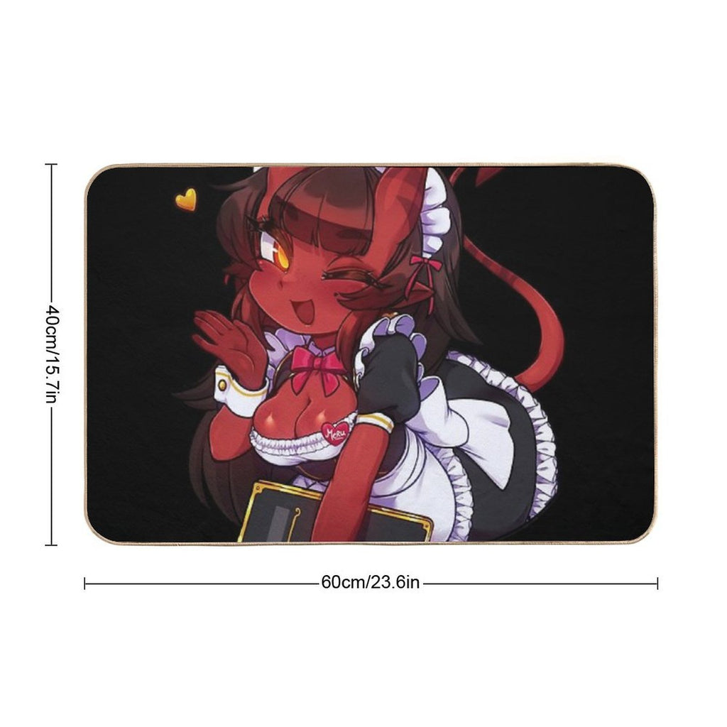 Meru The Succubus Chibi Sexy Maid  Versatile Bath Mat