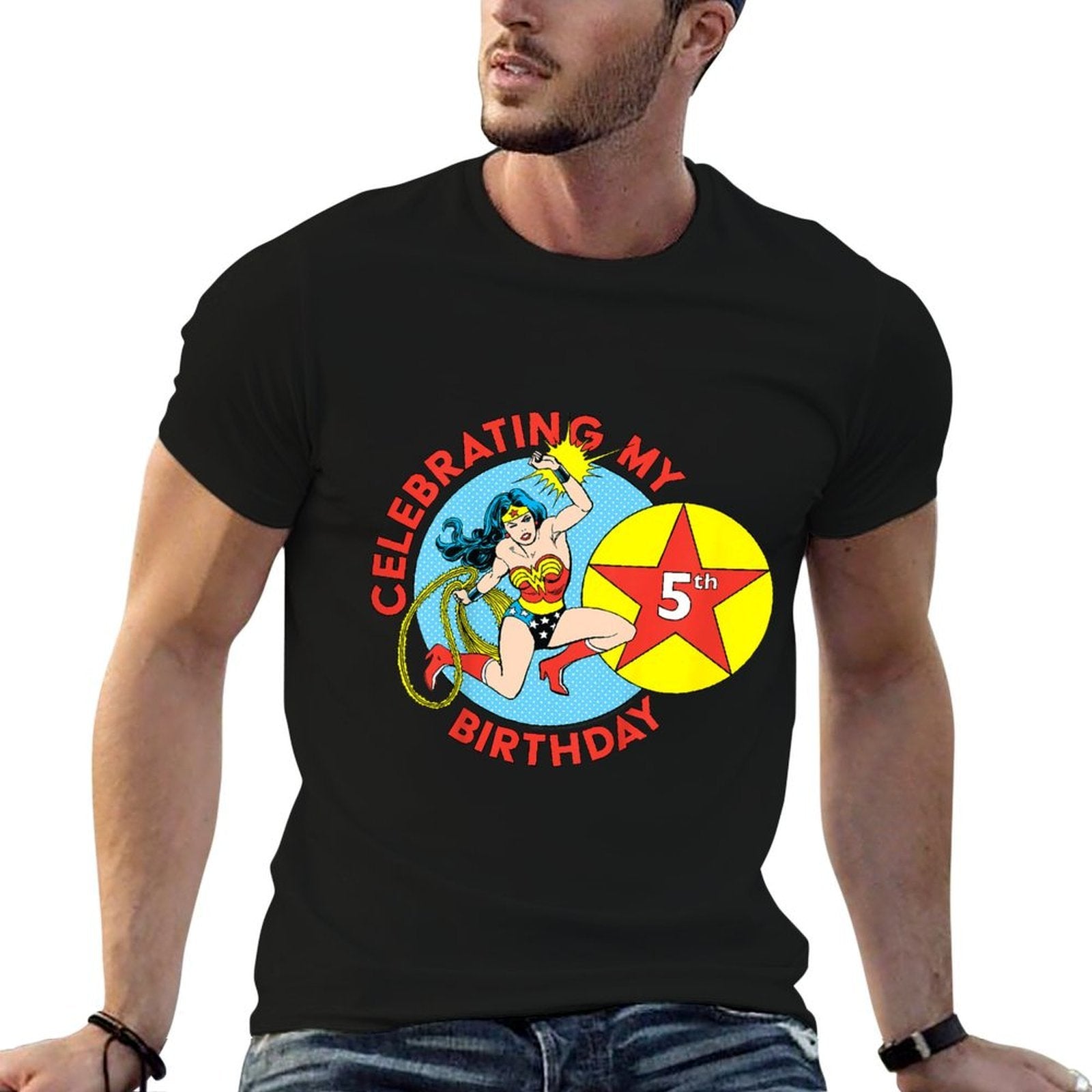 Kids DC Comics Wonder Woman Celebrating My 5th Birthday  Classic T-Shirt