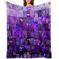 Purple Vibes Aesthetic Collage Comfort Throw Blanket