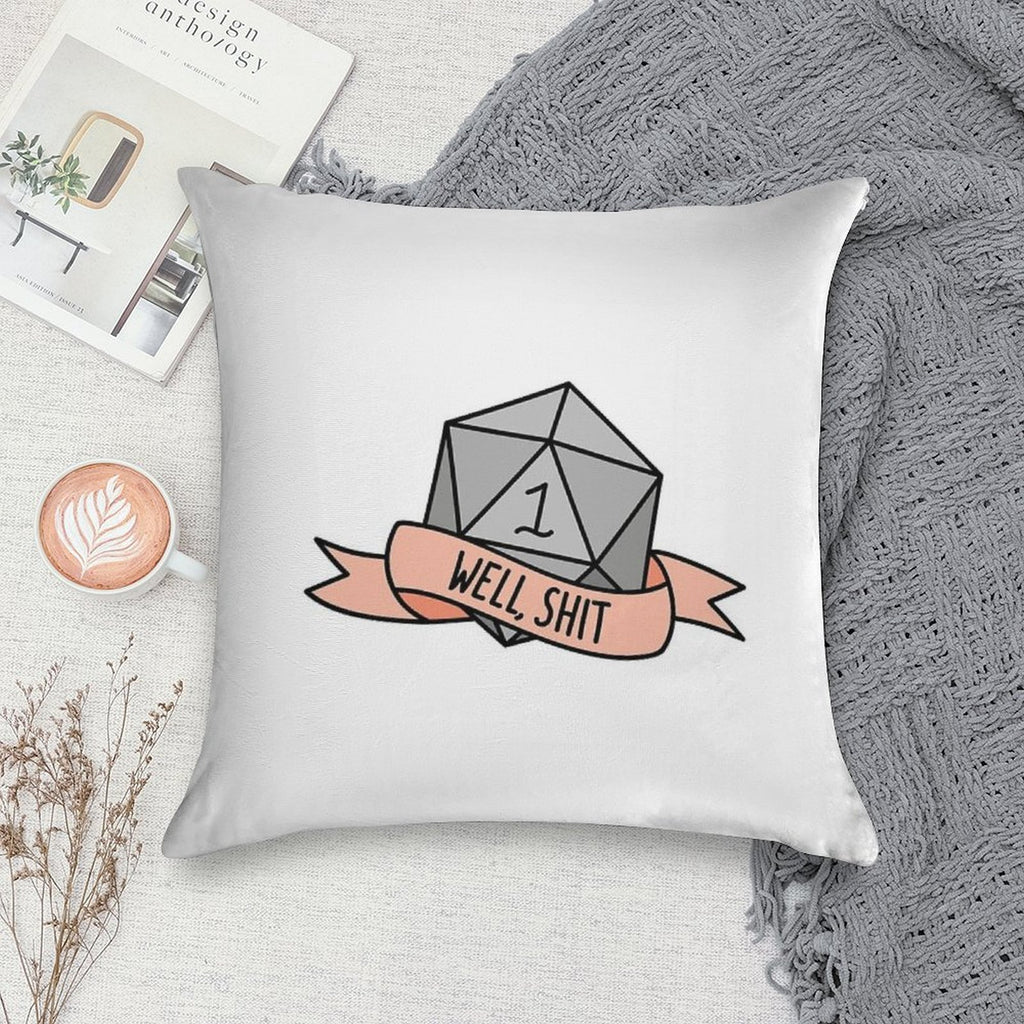 D20 - Well, Shit Soft Bedroom Essential Throw Pillow