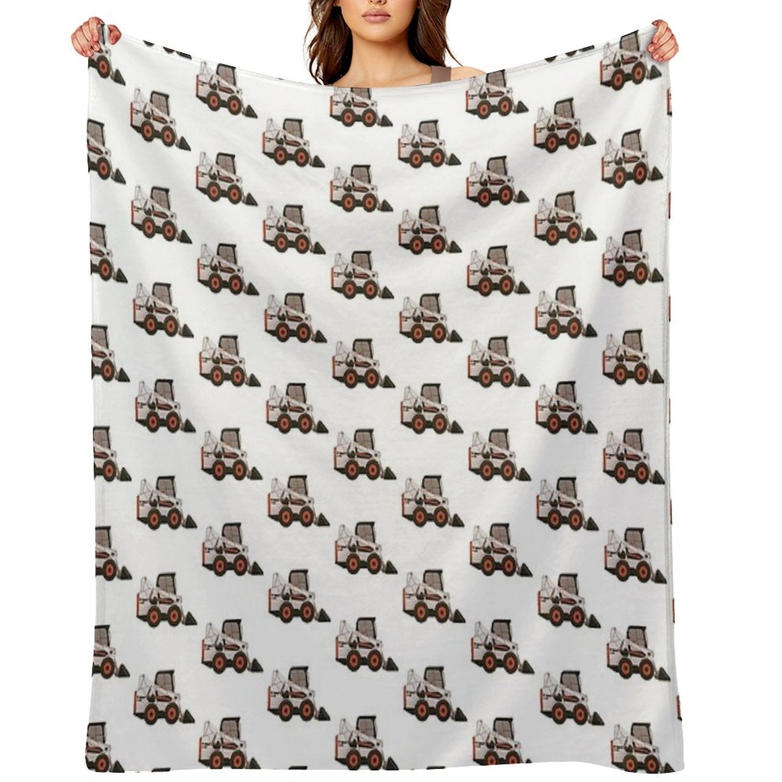 Bobcat Skidsteer Shrink-resistant Throw Blanket